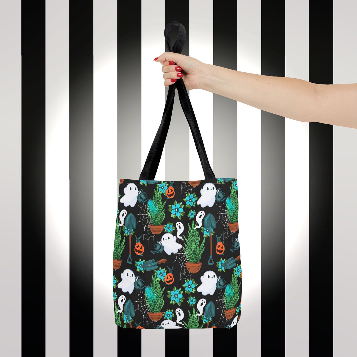 Haunted Garden Tote Bag — Cute Spooky All-Over-Print Reusable Shopper