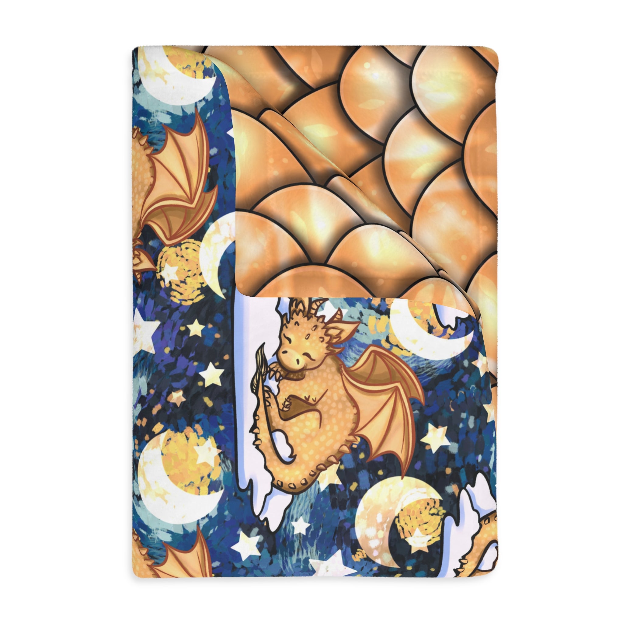 Sleepy Dragon Blanket — Double Sided Reversible Velveteen Throw