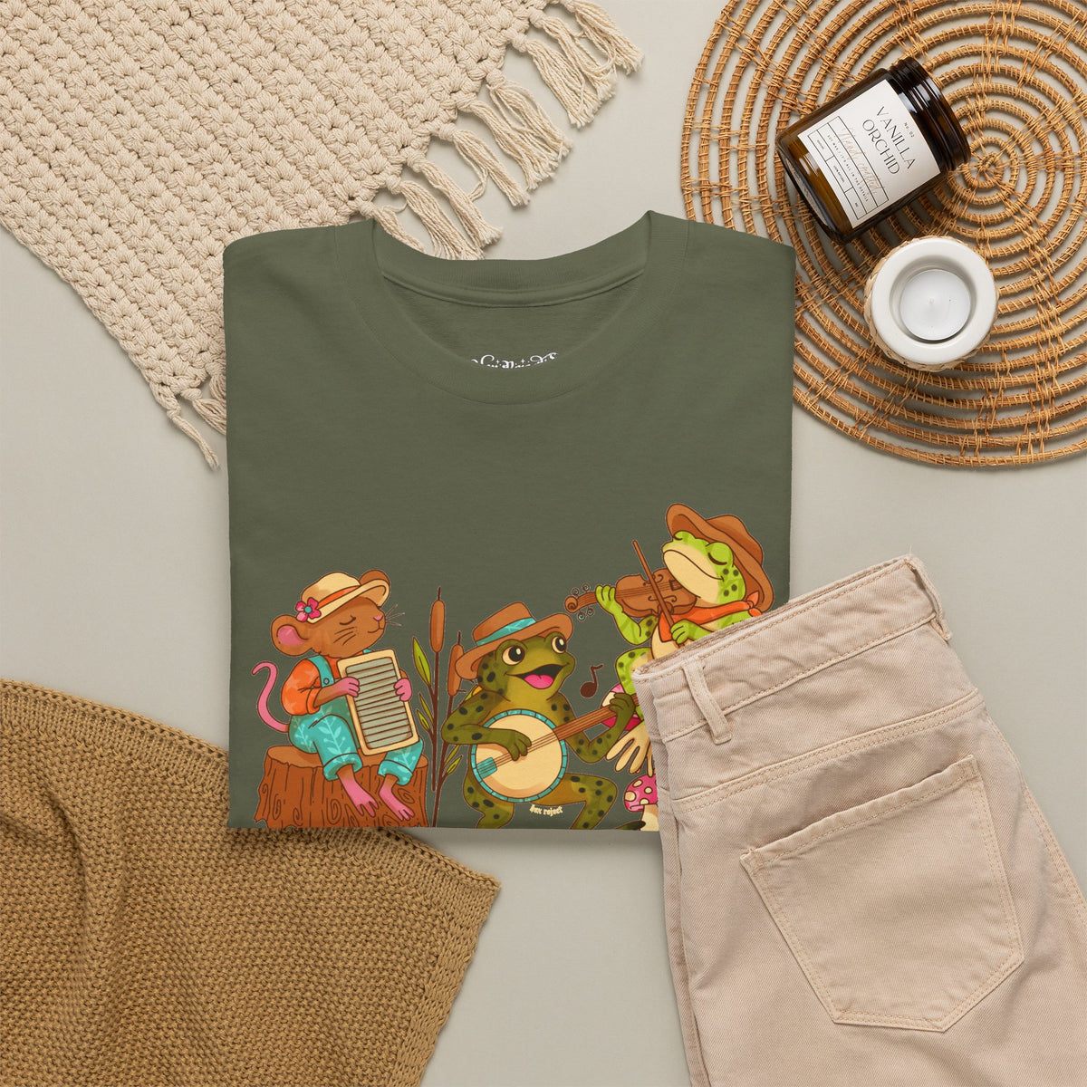Support Your Local Swamp Band T-Shirt — Cute Frog & Mushroom Band Tee
