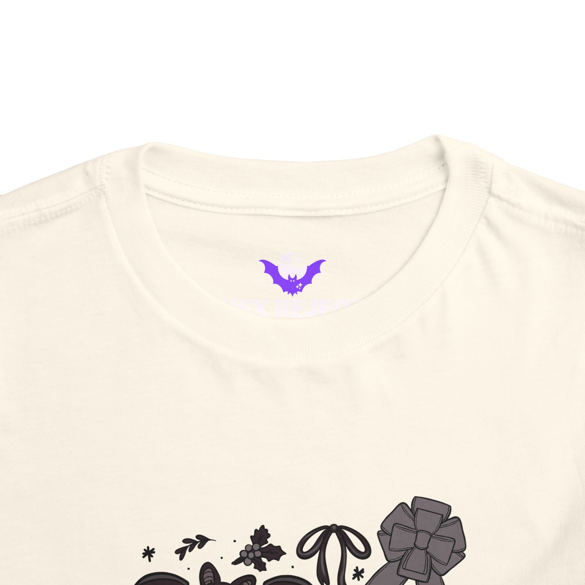 Monochrome Bats & Bows Toddler Short Sleeve Tee