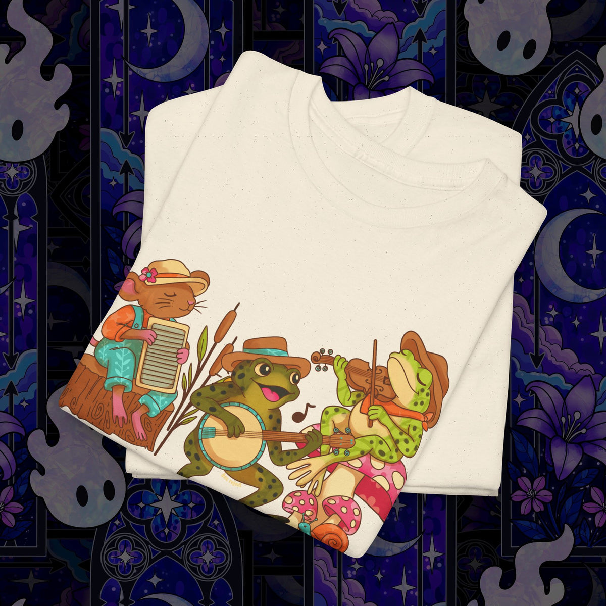 Support Your Local Swamp Band T-Shirt — Cute Frog & Mushroom Band Tee