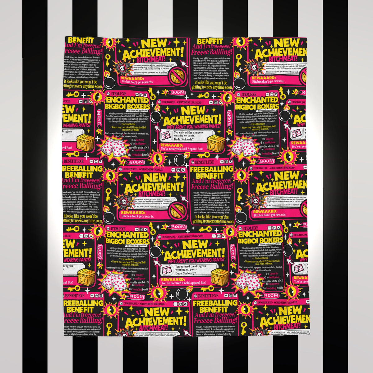 New Achievement Velveteen Plush Blanket — Dungeon Crawler Carl - Bookish / Gamer Throw