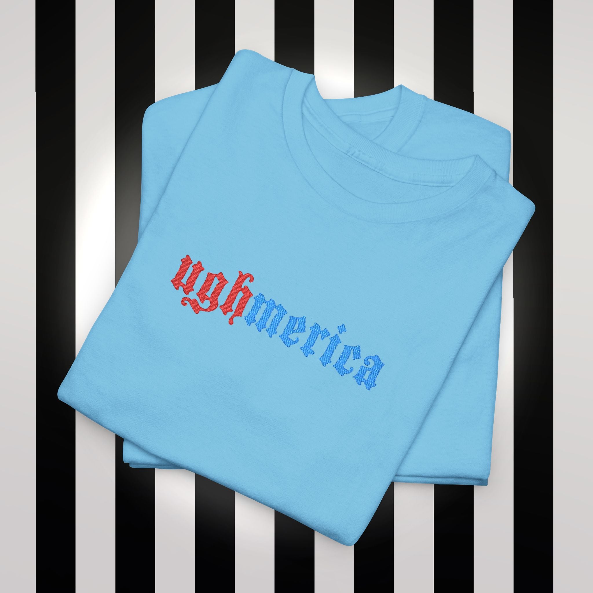 Ughmerica T-Shirt — Distressed Red & Blue Graphic Tee