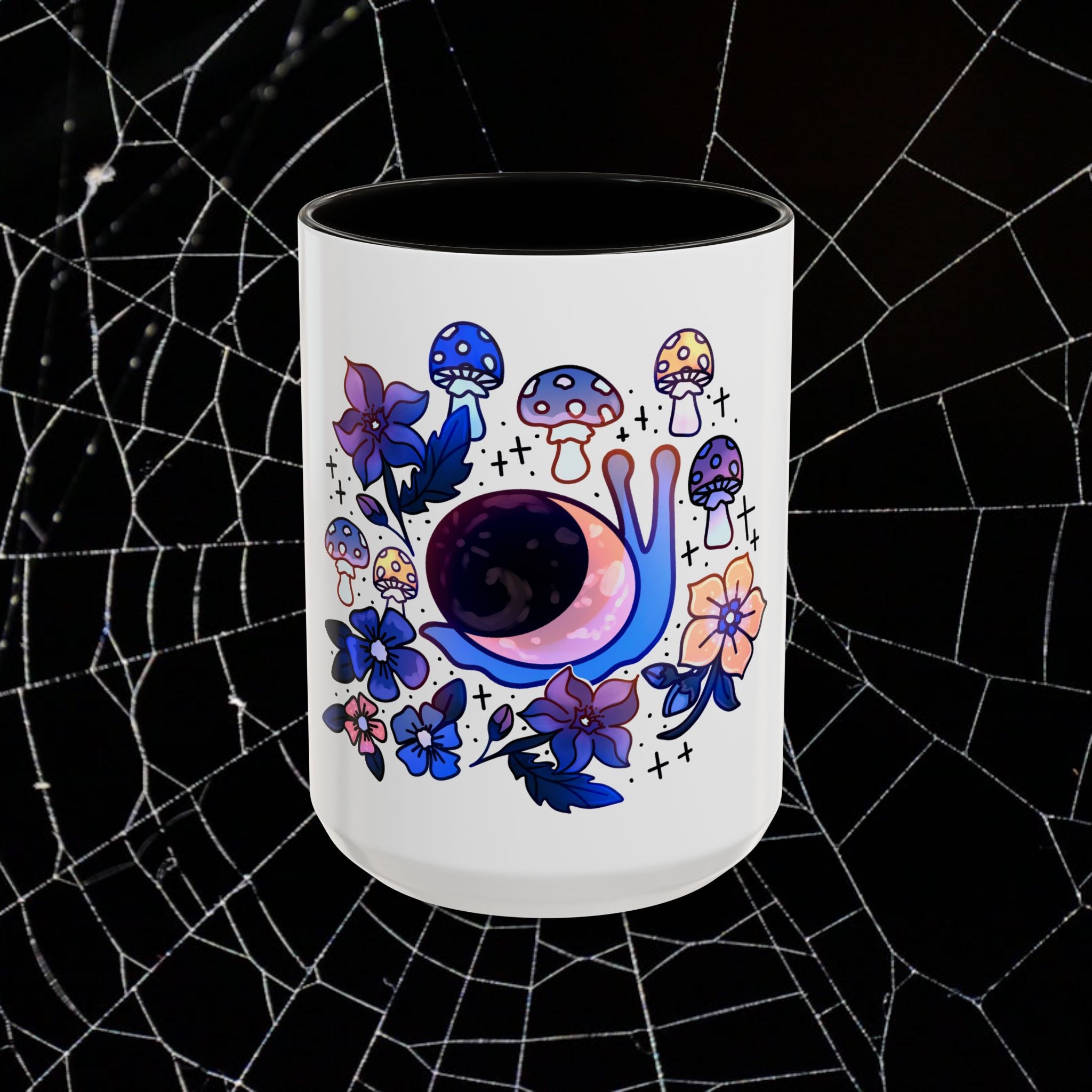 Moonshell Garden Coffee Mug - 11oz & 15oz, Whimsical Floral Design for Nature Lovers