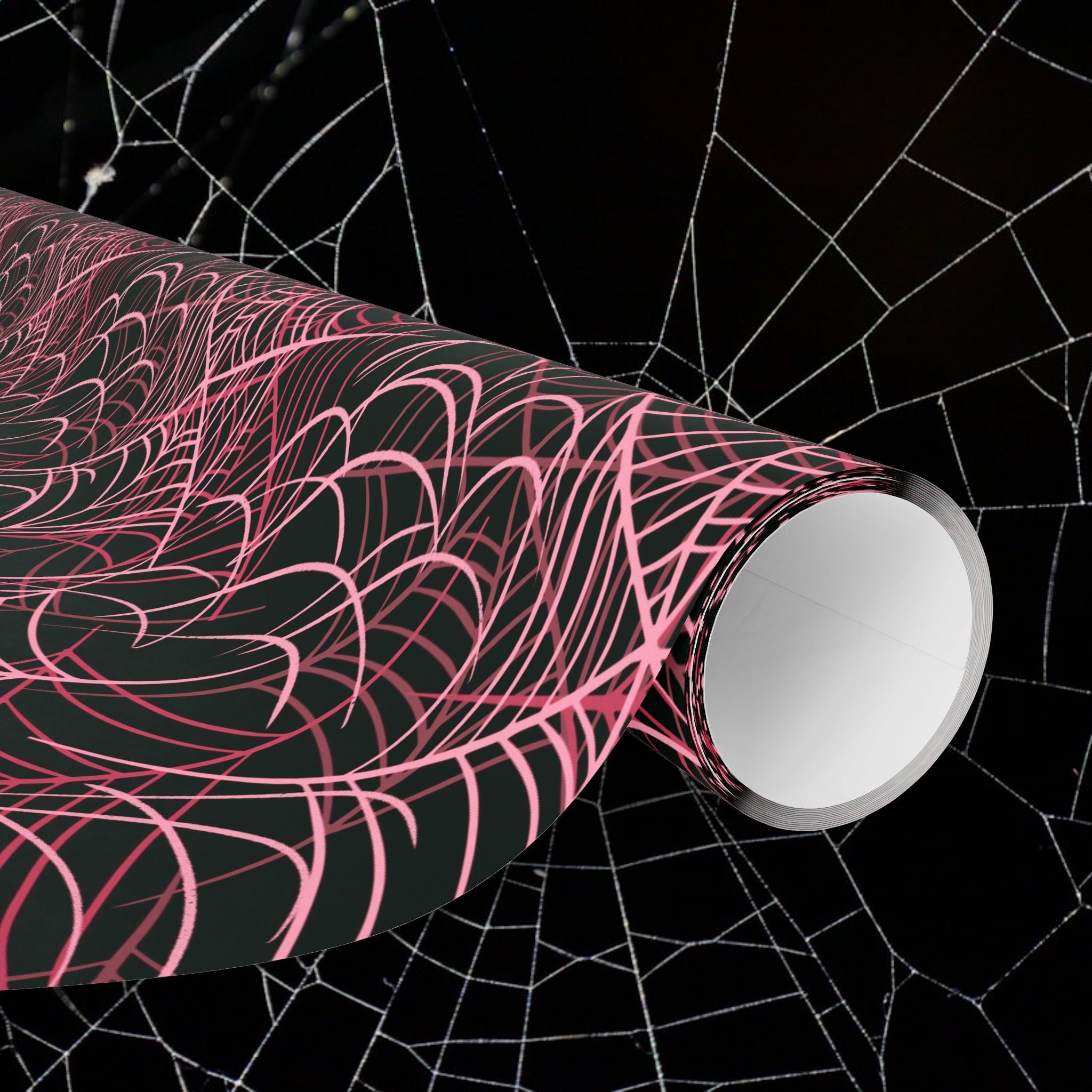 Pink Spiderwebs Wrapping Paper, Gift Wrap for Any Occasion, Unique Gift Packaging, Eco-Friendly, Holiday Wrapping, Birthday Celebration