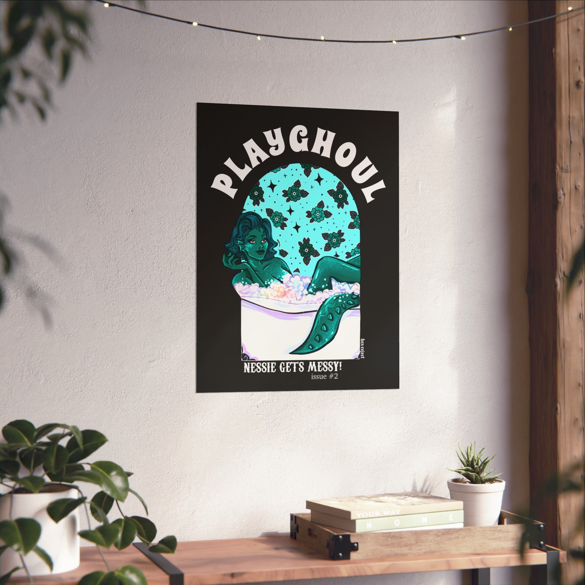 Loch Ness Monster PLAYGHOUL vertical matte poster