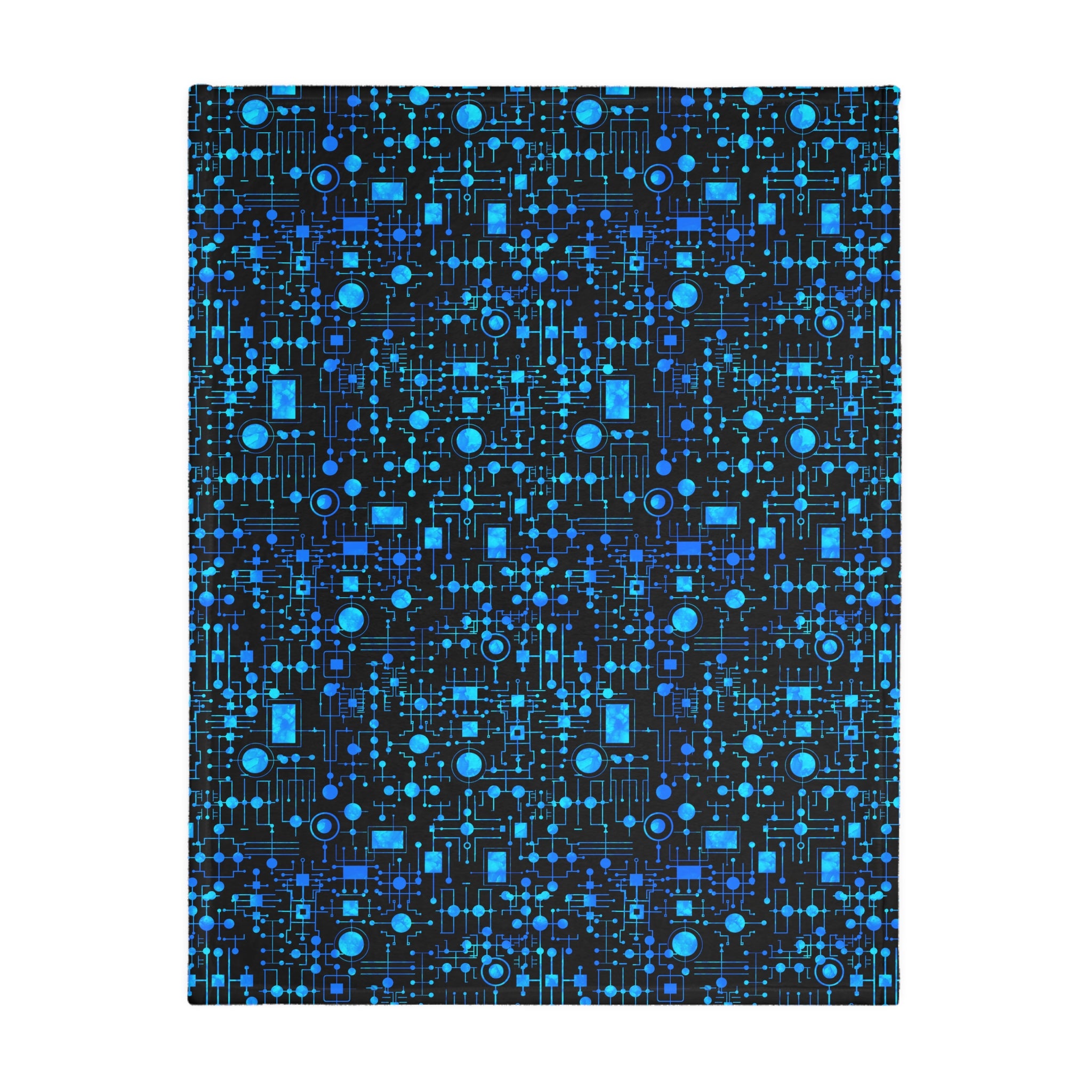 Mystic Robotic Dragon Moon Blanket — Reversible Blue Celestial Microfiber Throw