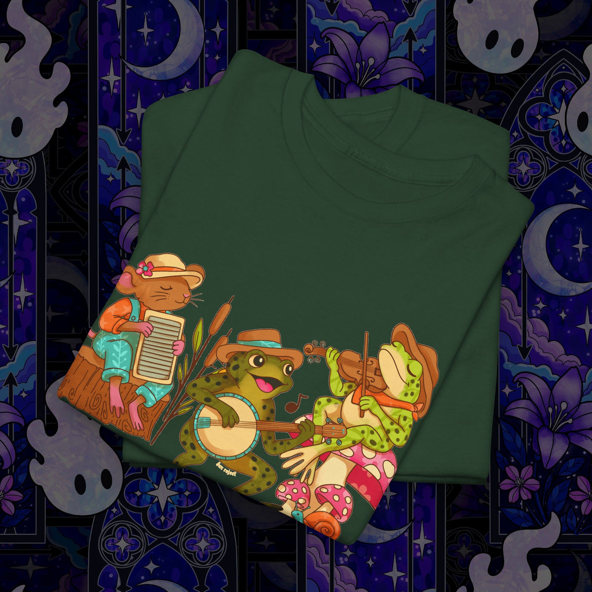 Support Your Local Swamp Band T-Shirt — Cute Frog & Mushroom Band Tee