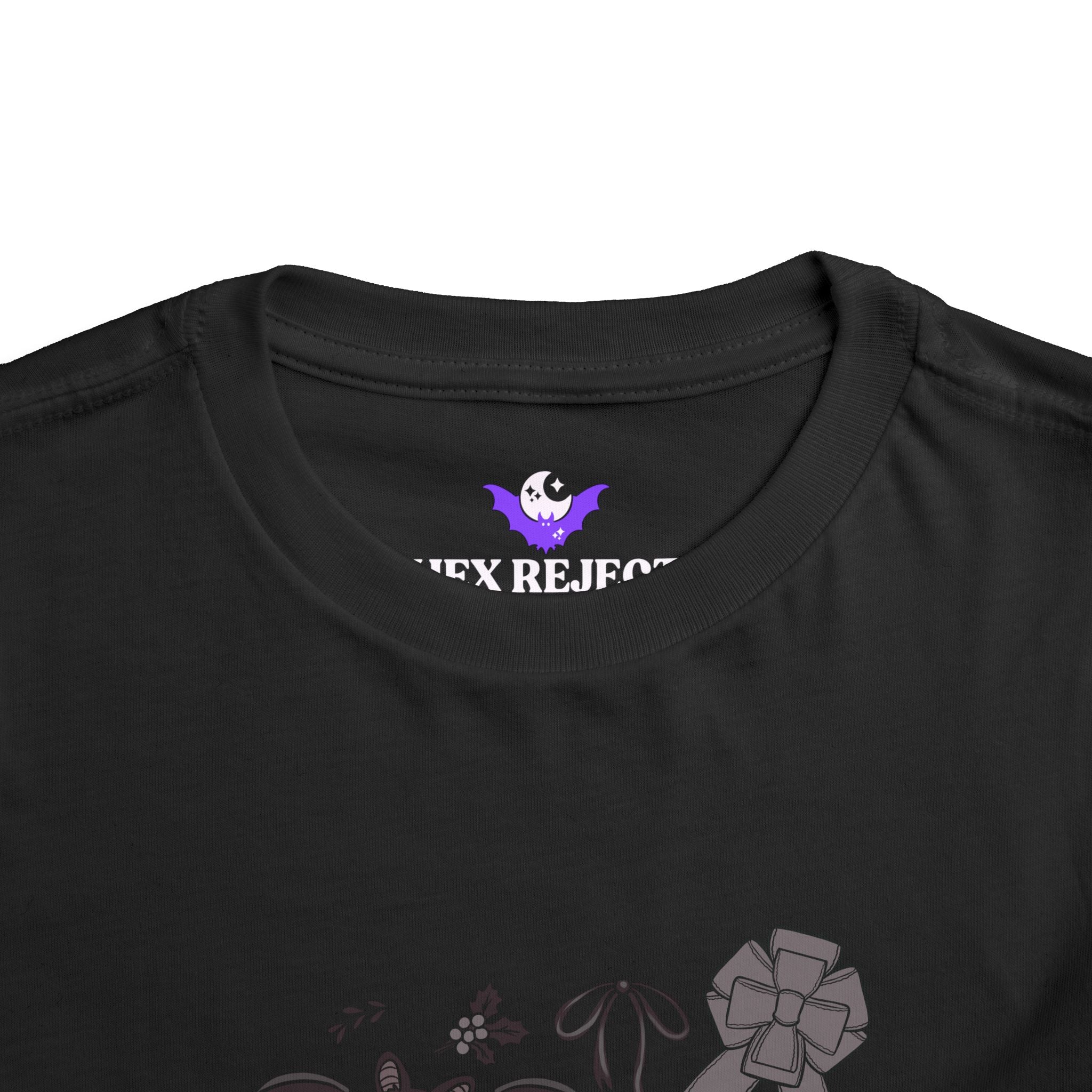 Monochrome Bats & Bows Toddler Short Sleeve Tee