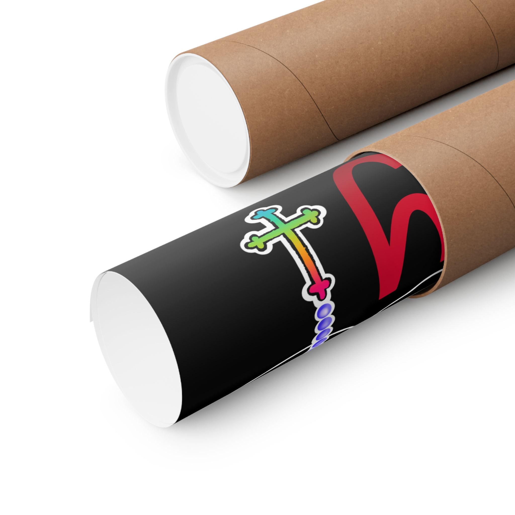 Gay the Pray Away Matte Poster — Rainbow Prayer Hands LGBTQ+ Wall Art