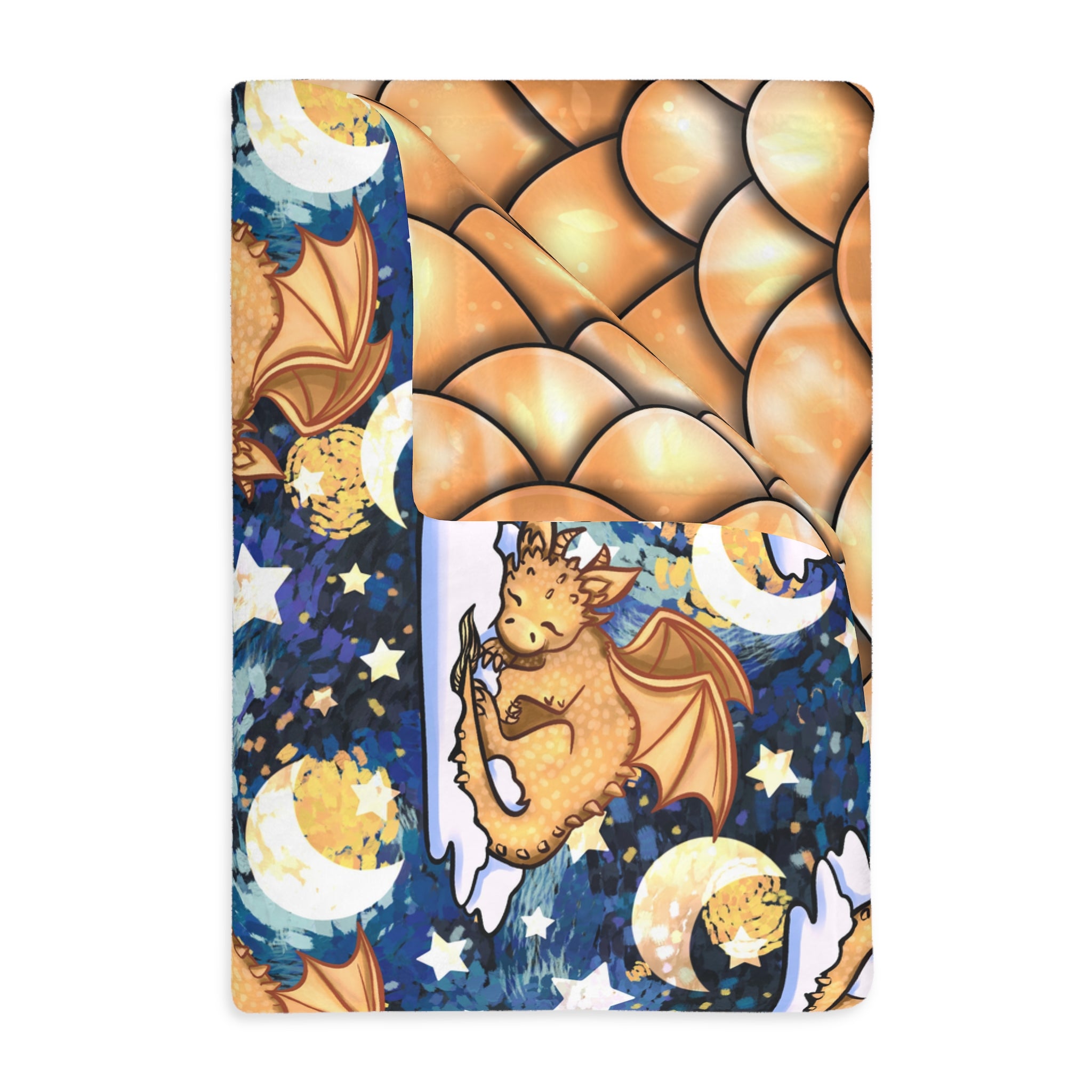 Sleepy Dragon Blanket — Double Sided Reversible Velveteen Throw