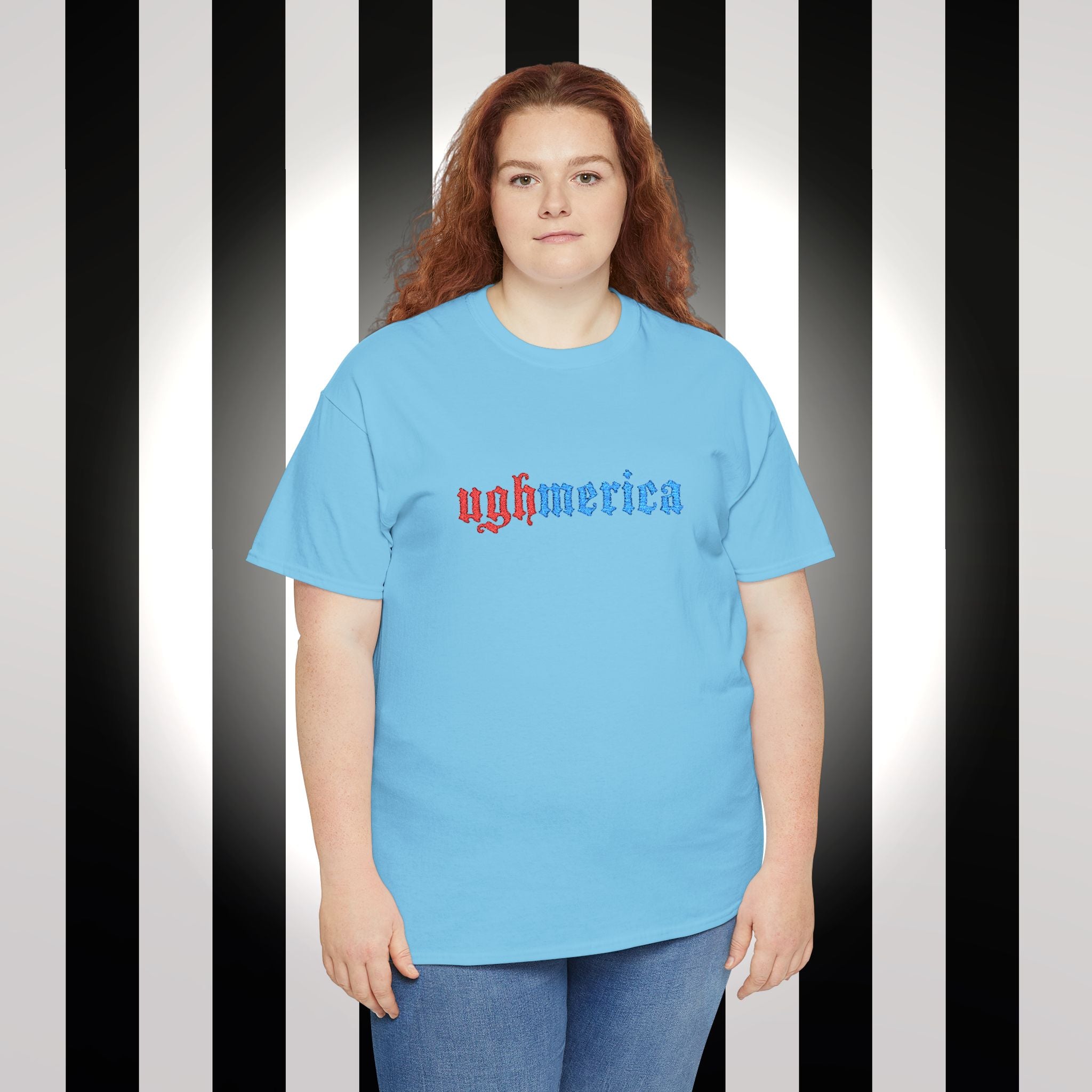 Ughmerica T-Shirt — Distressed Red & Blue Graphic Tee