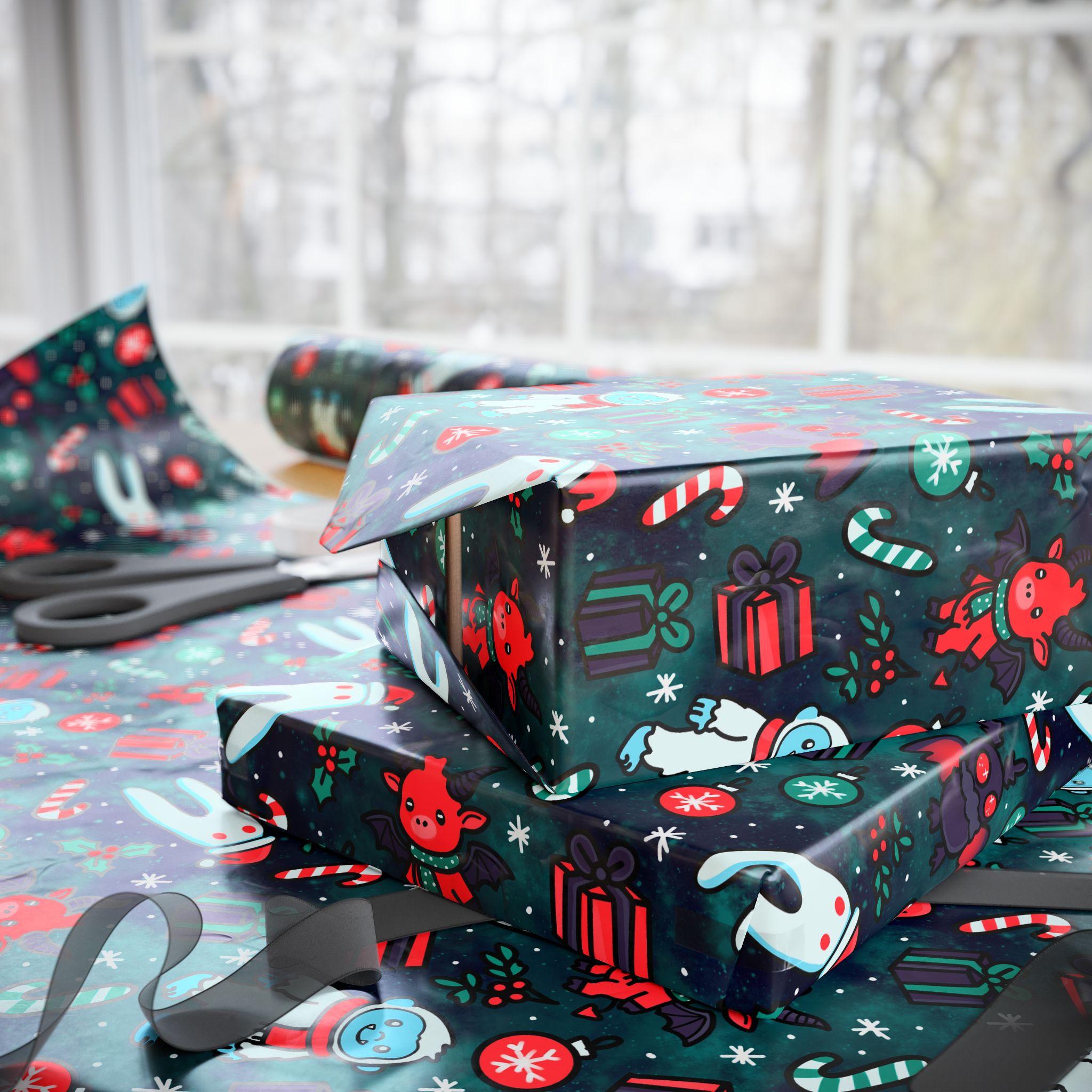 Merry Cryptid Wrapping Paper, Gift Wrap for Any Occasion, Unique Gift Packaging, Eco-Friendly, Holiday Wrapping, Birthday Celebration