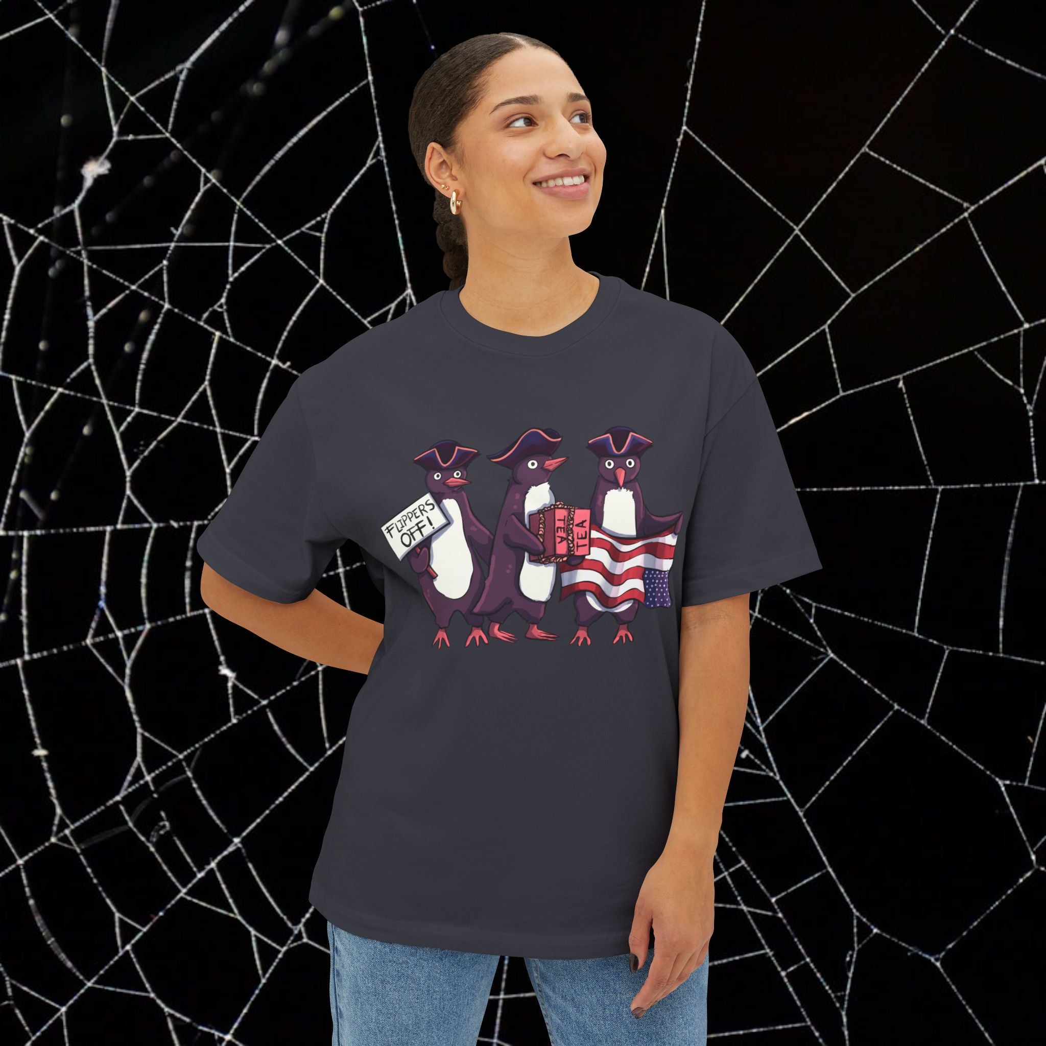 Penguin Protest - Unisex Relaxed Boxy Tee