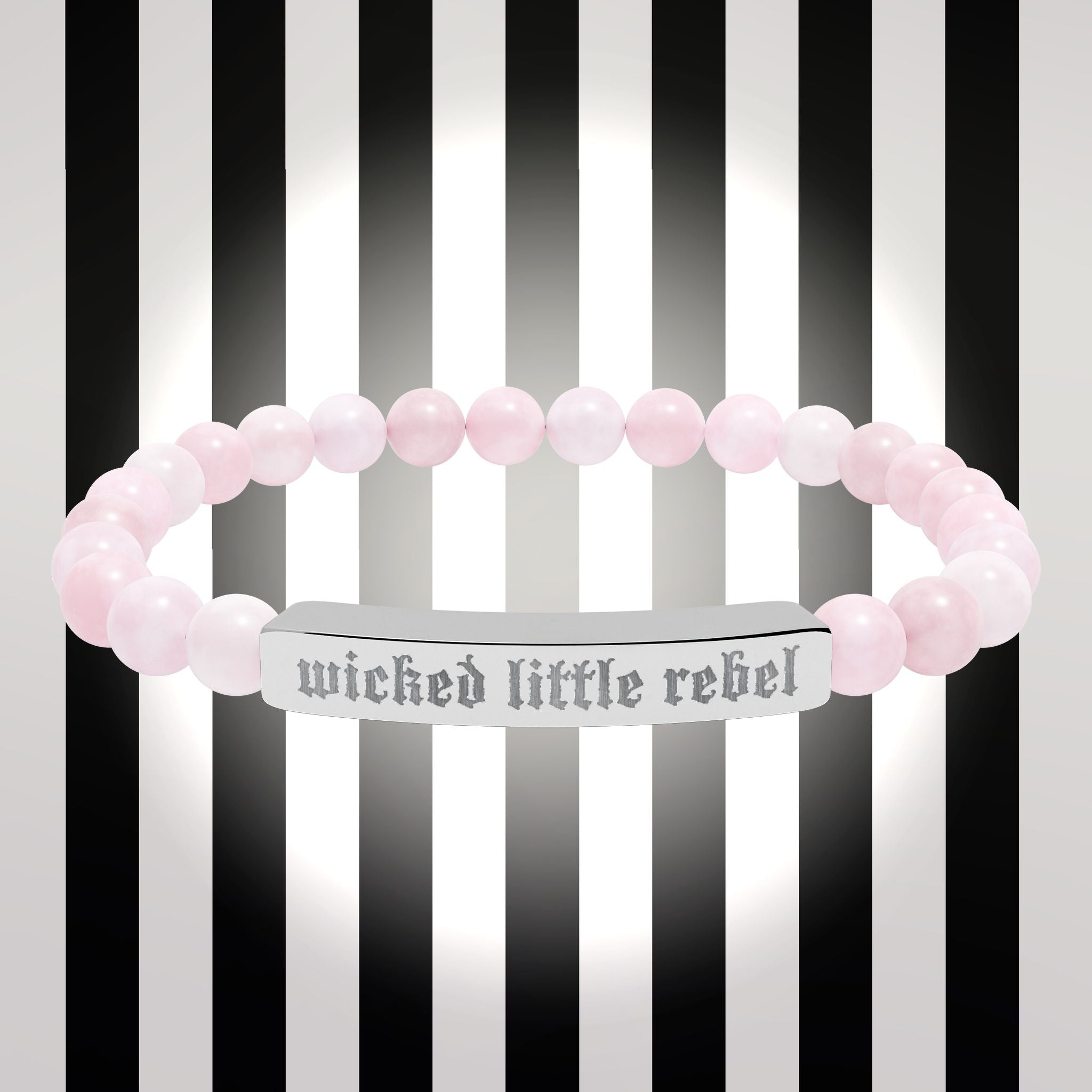 Wicked Little Rebel — Engraved Natural Stone Stretch Bracelet