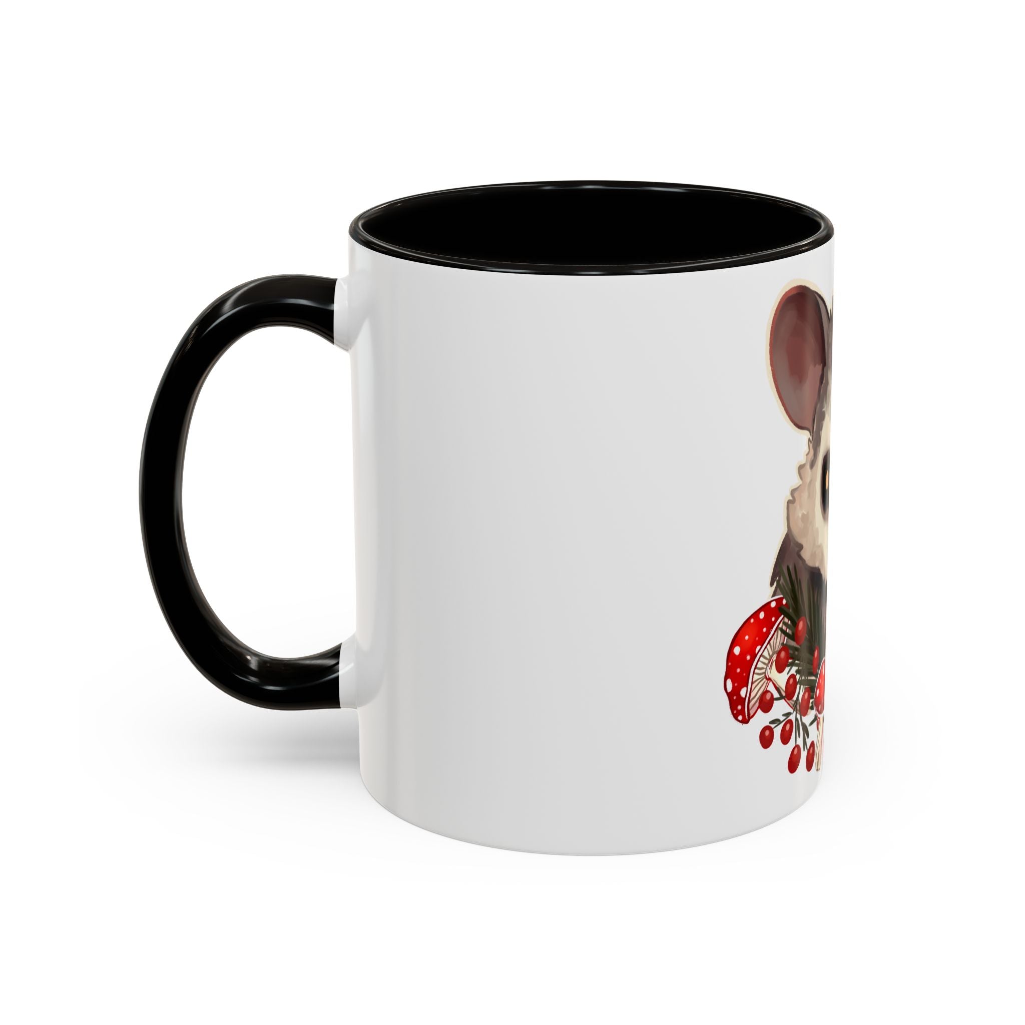 Cottage Possum Coffee Mug - 11oz & 15oz, Whimsical Floral Design for Nature Lovers