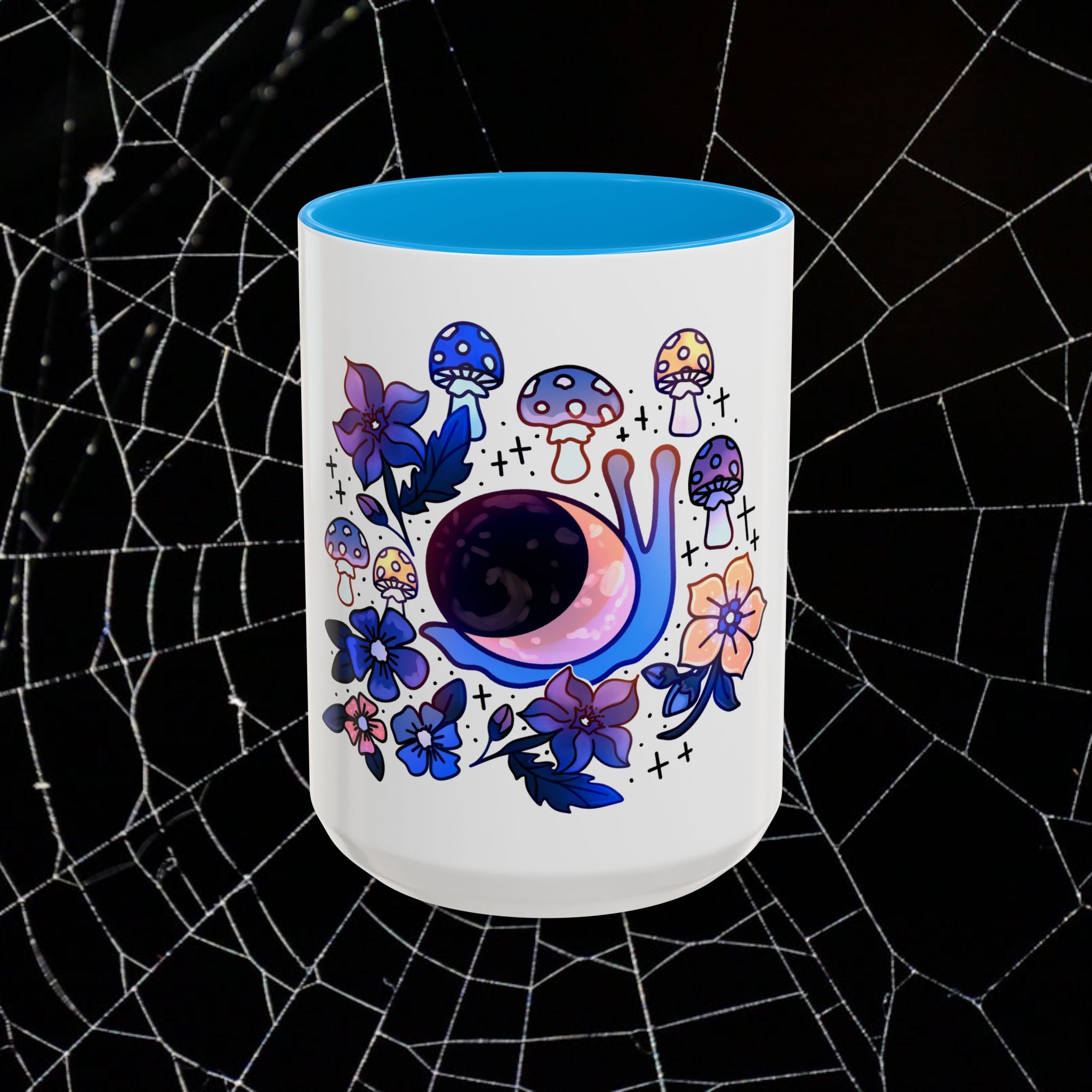 Moonshell Garden Coffee Mug - 11oz & 15oz, Whimsical Floral Design for Nature Lovers