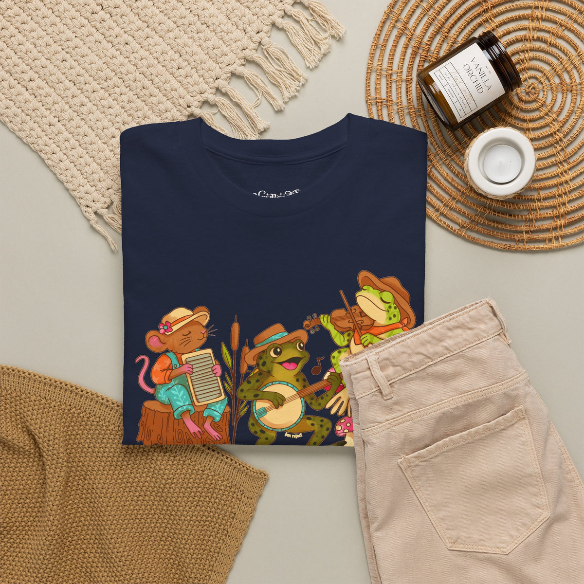 Support Your Local Swamp Band T-Shirt — Cute Frog & Mushroom Band Tee