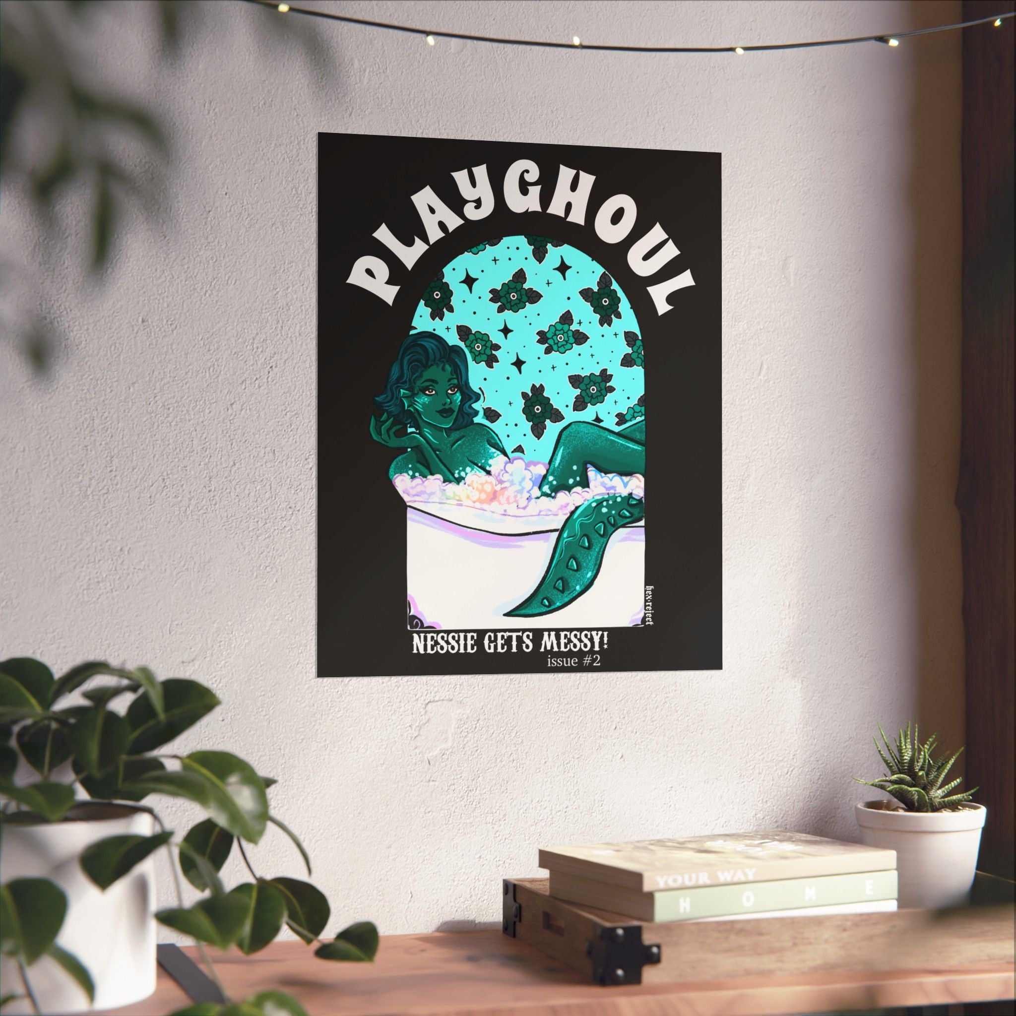 Loch Ness Monster PLAYGHOUL vertical matte poster