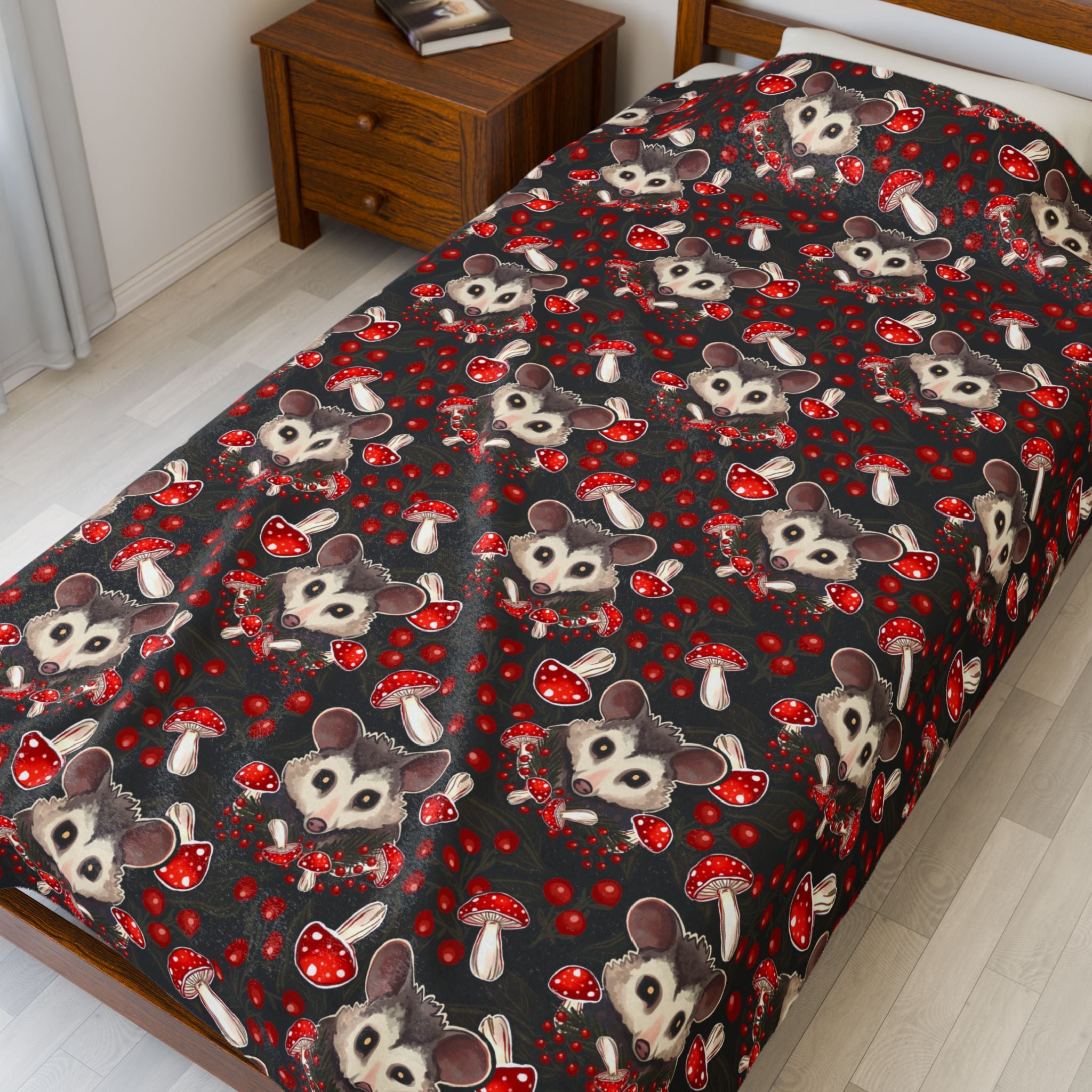 Cottage Possum - Cozy Velveteen Plush Blanket