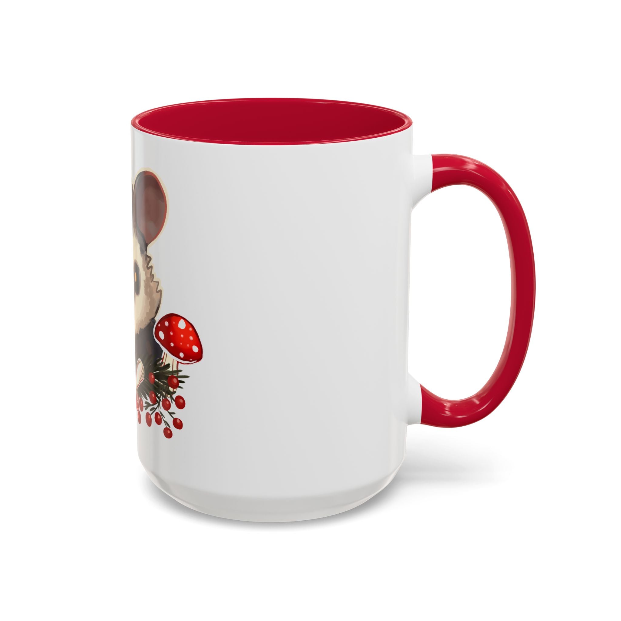 Cottage Possum Coffee Mug - 11oz & 15oz, Whimsical Floral Design for Nature Lovers