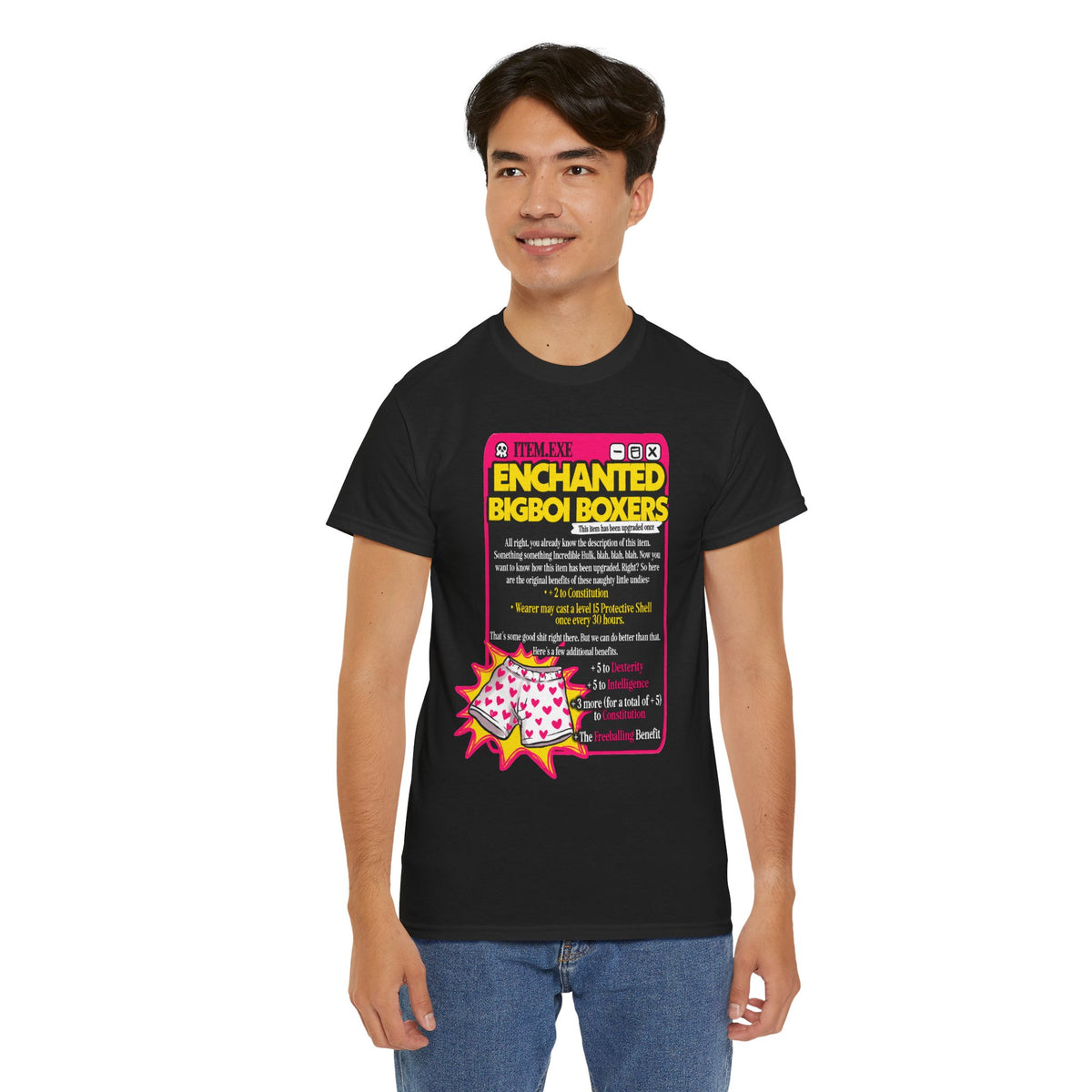 Enchanted Bigboi Boxers Graphic Tee — Freeballing Benefit Novelty Shirt