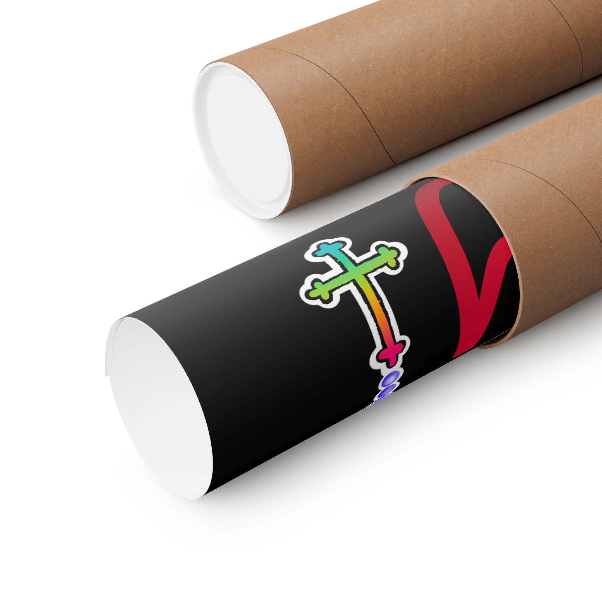 Gay the Pray Away Matte Poster — Rainbow Prayer Hands LGBTQ+ Wall Art
