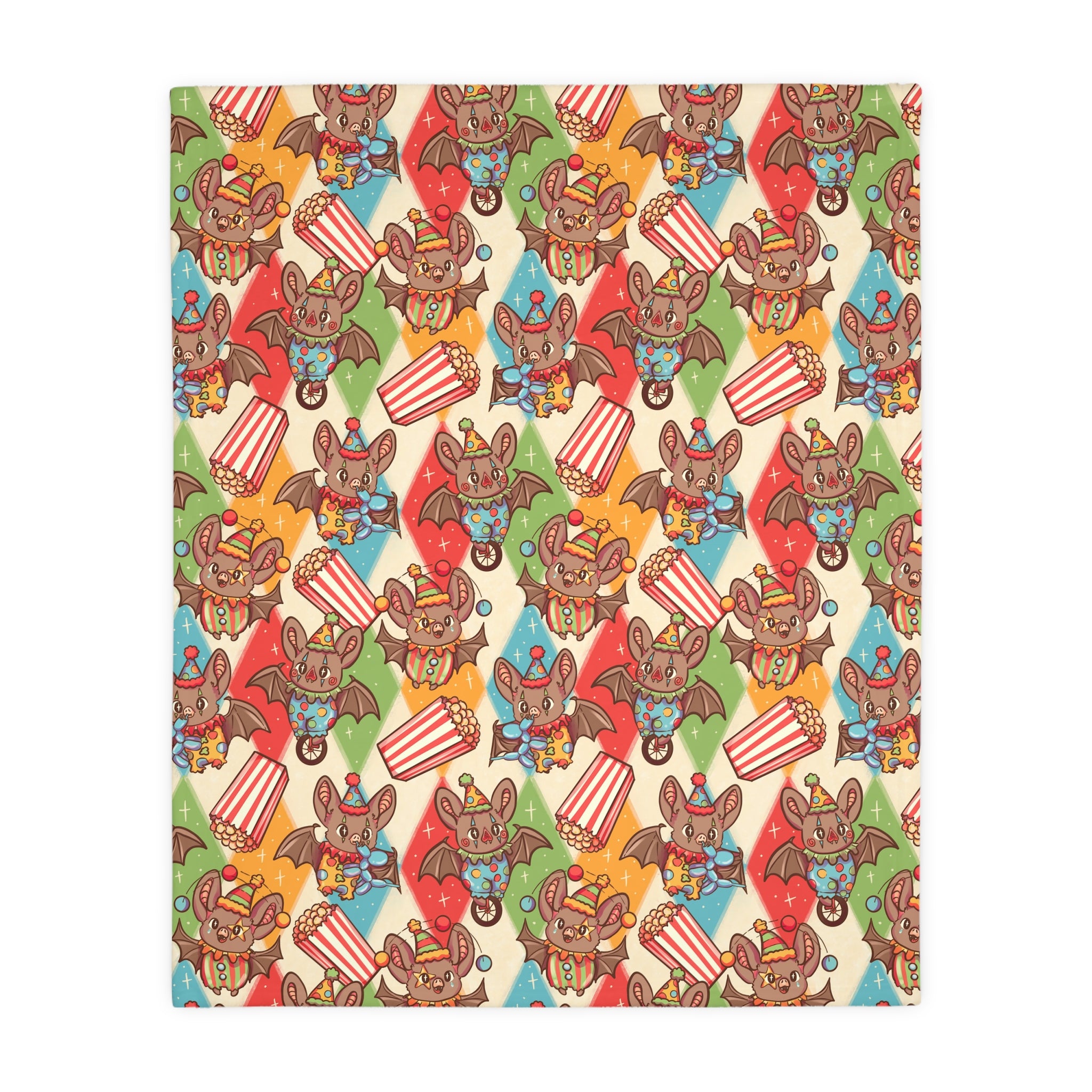 Circus Bats Blanket — Double Sided Reversible Velveteen Throw