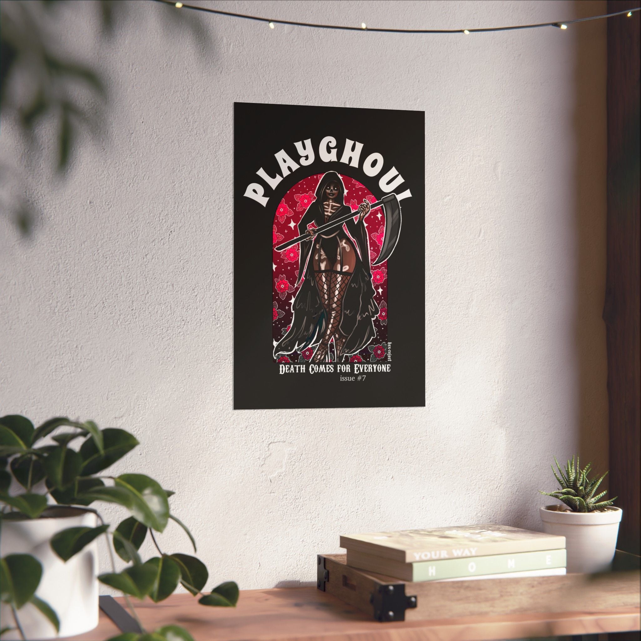Grim Reaper PLAYGHOUL vertical matte poster