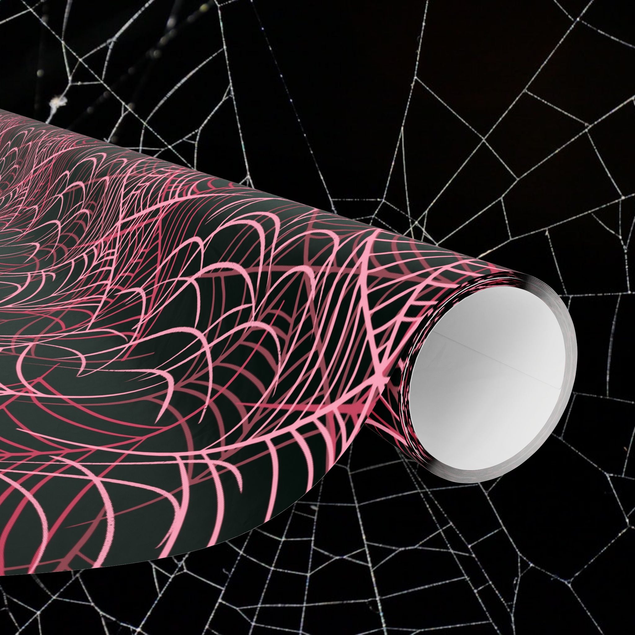 Pink Spiderwebs Wrapping Paper, Gift Wrap for Any Occasion, Unique Gift Packaging, Eco-Friendly, Holiday Wrapping, Birthday Celebration