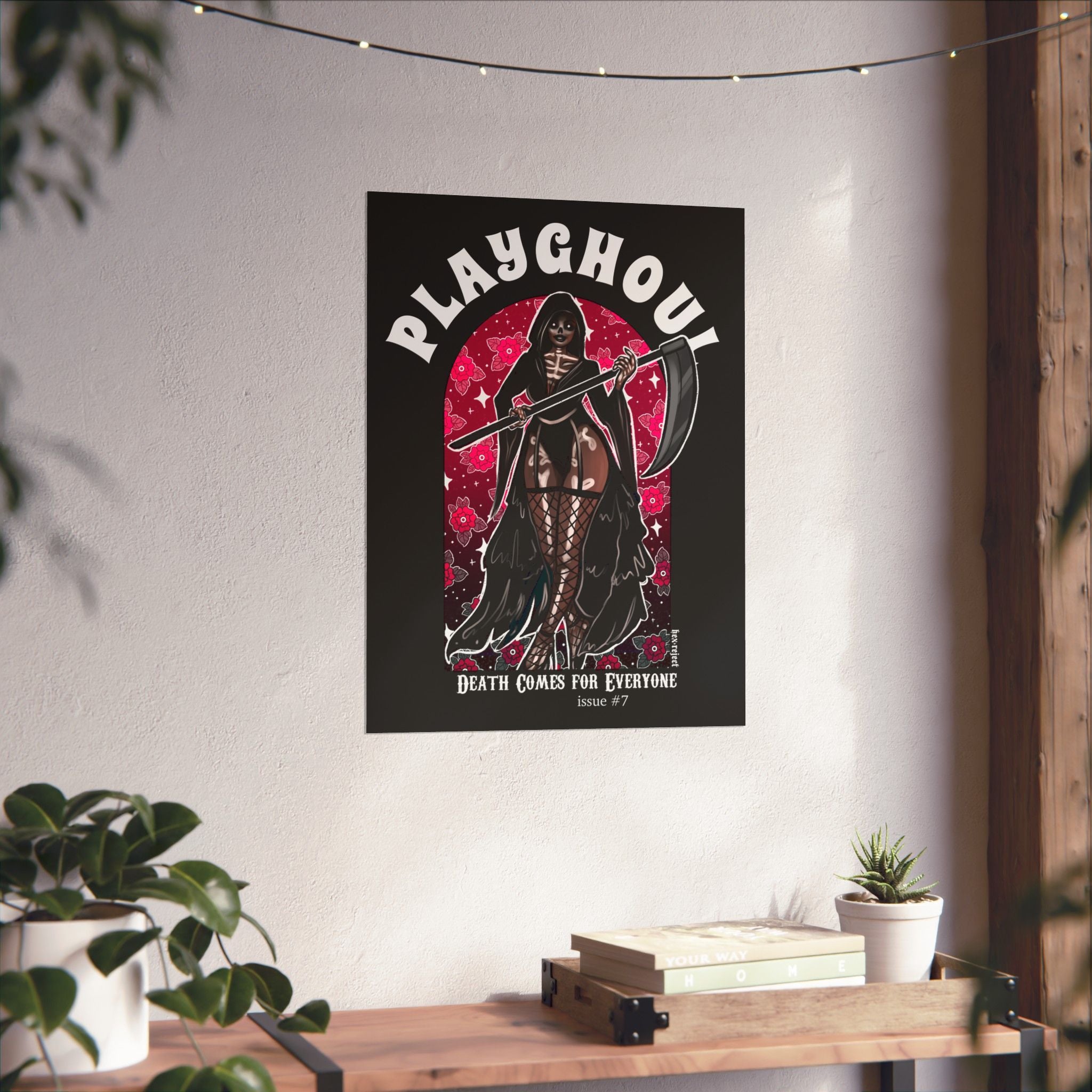 Grim Reaper PLAYGHOUL vertical matte poster