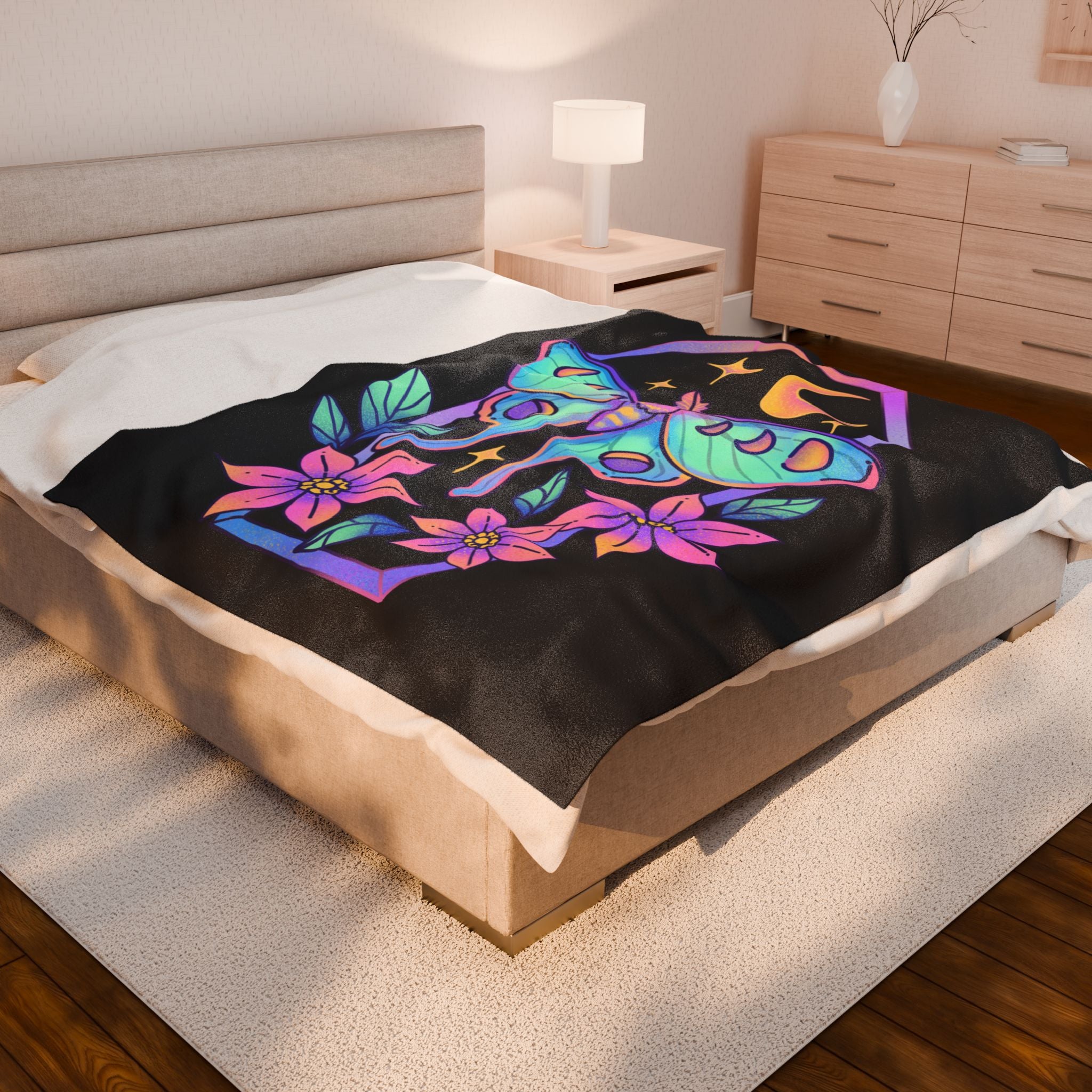Coffin II (Hextober 2025) - Cozy Velveteen Plush Blanket