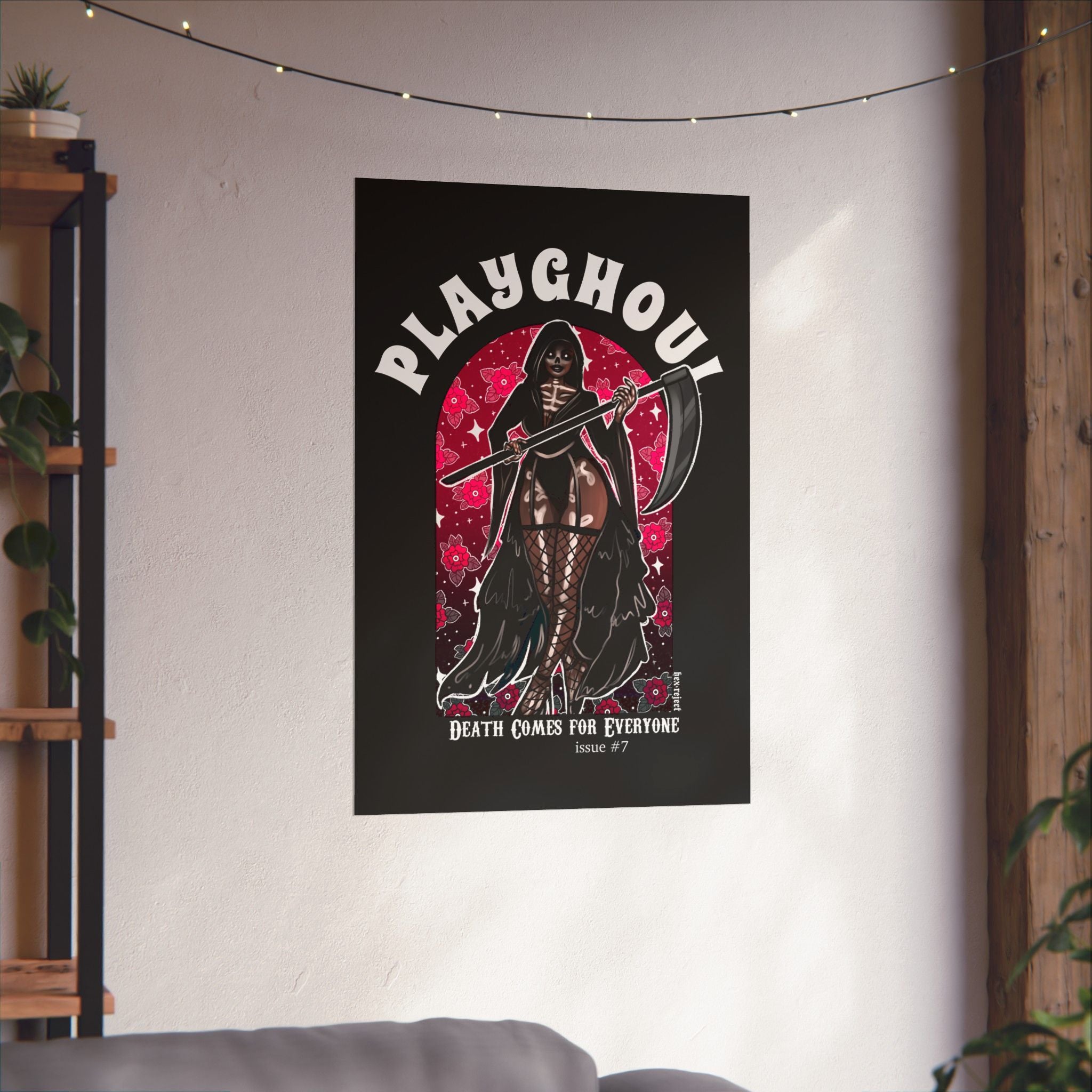 Grim Reaper PLAYGHOUL vertical matte poster