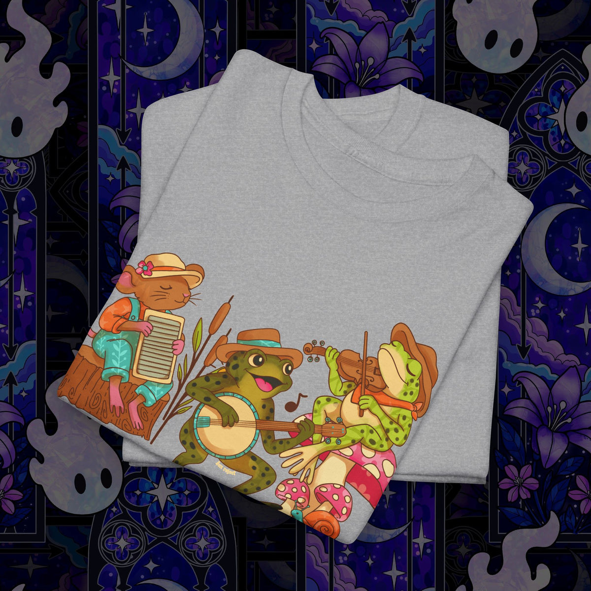 Support Your Local Swamp Band T-Shirt — Cute Frog & Mushroom Band Tee
