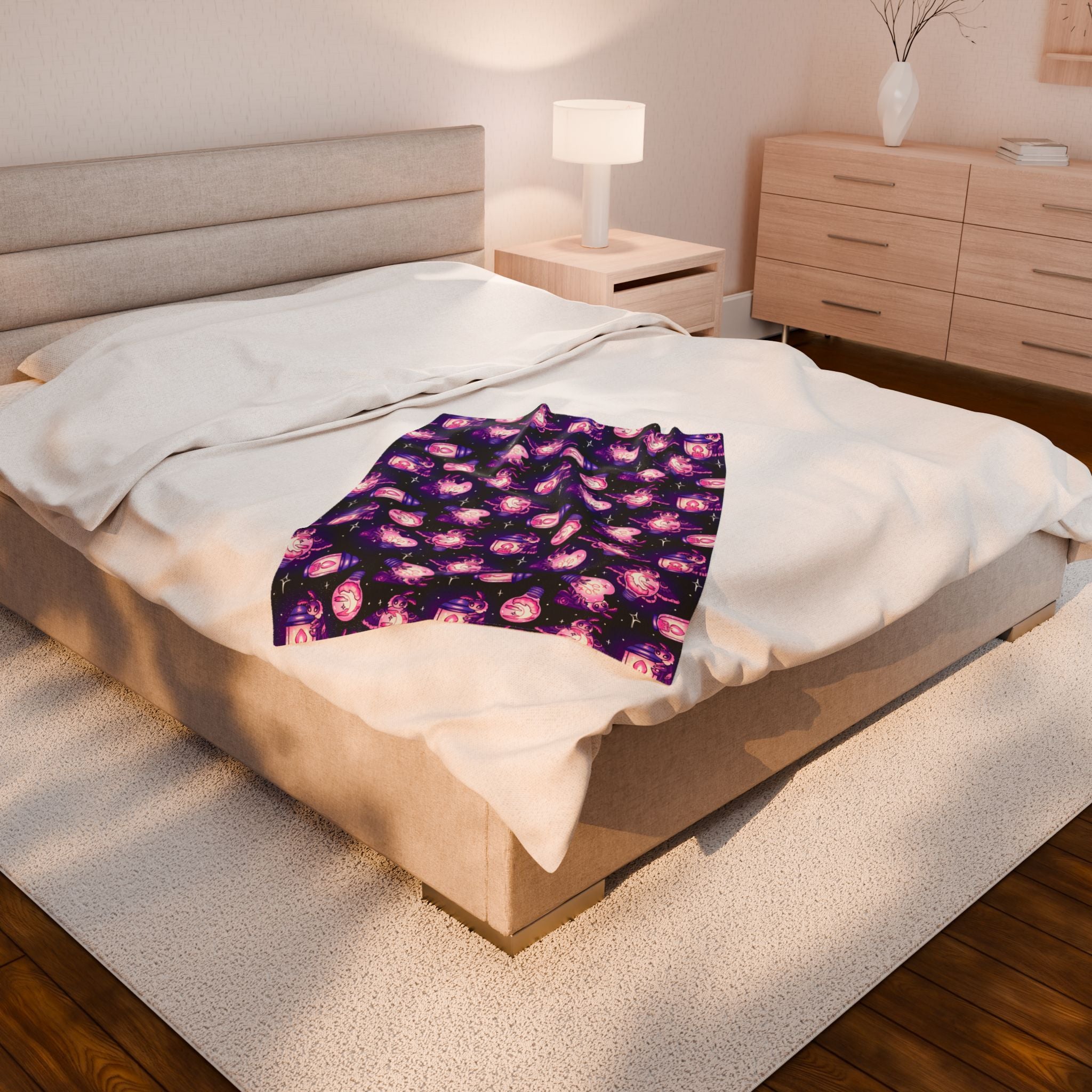 Moths (Delightful) - Cozy Velveteen Plush Blanket