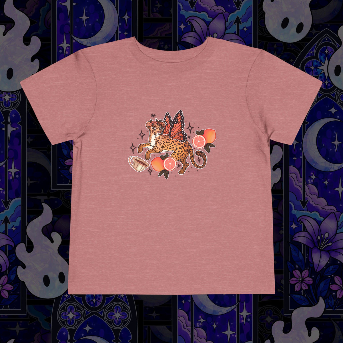 Fairy Leopard Toddler Tee — Cute Leopard with Peaches Graphic