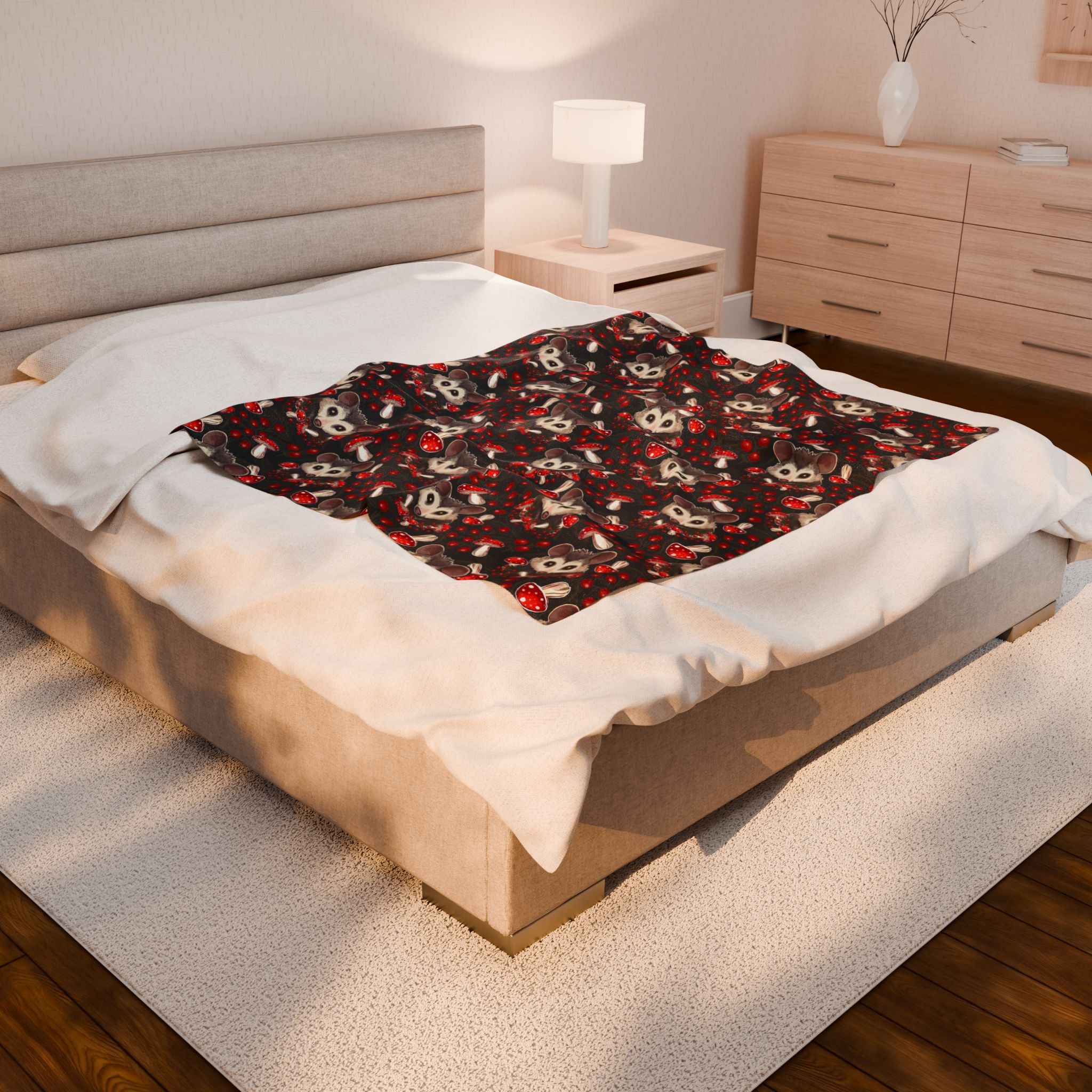 Cottage Possum - Cozy Velveteen Plush Blanket