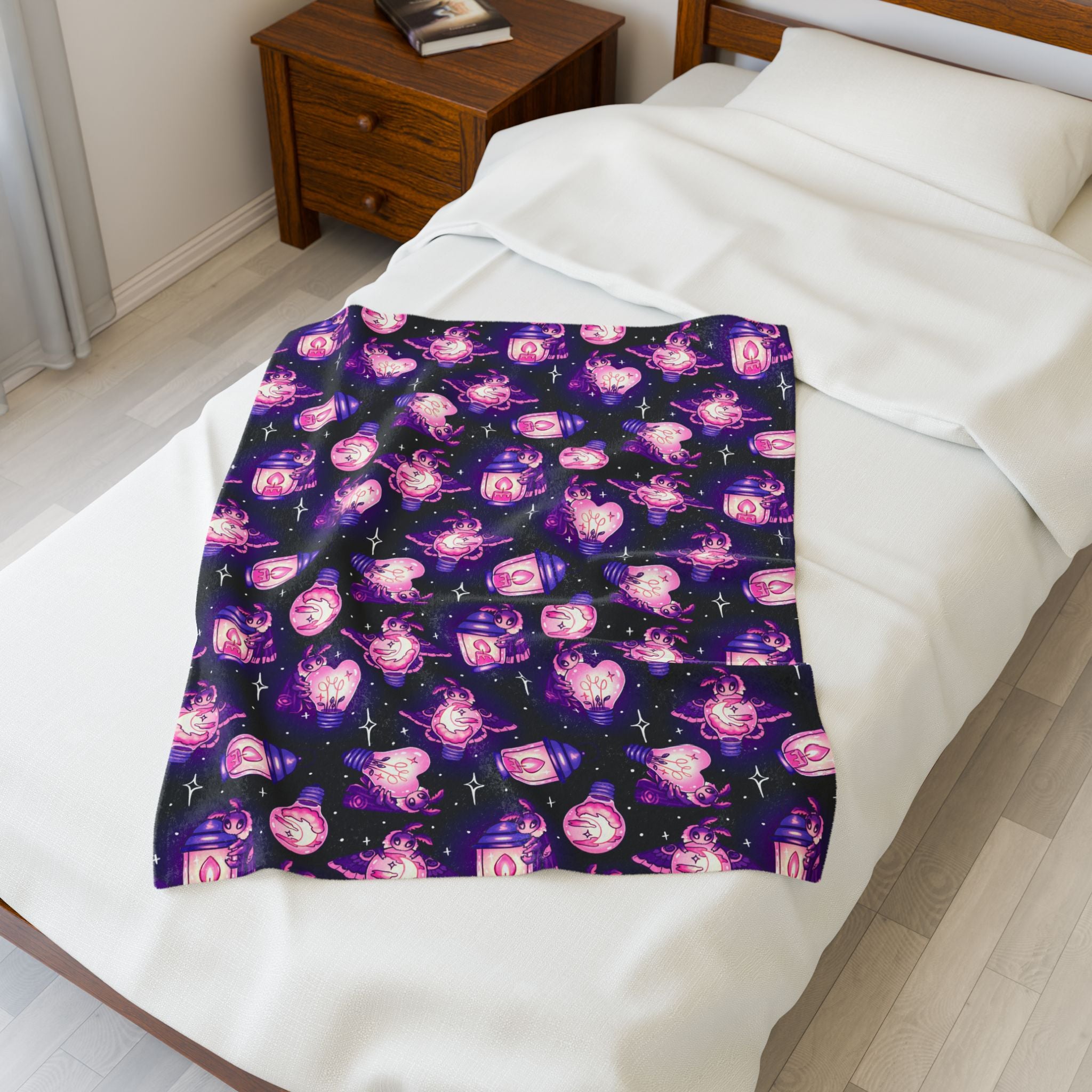 Moths (Delightful) - Cozy Velveteen Plush Blanket