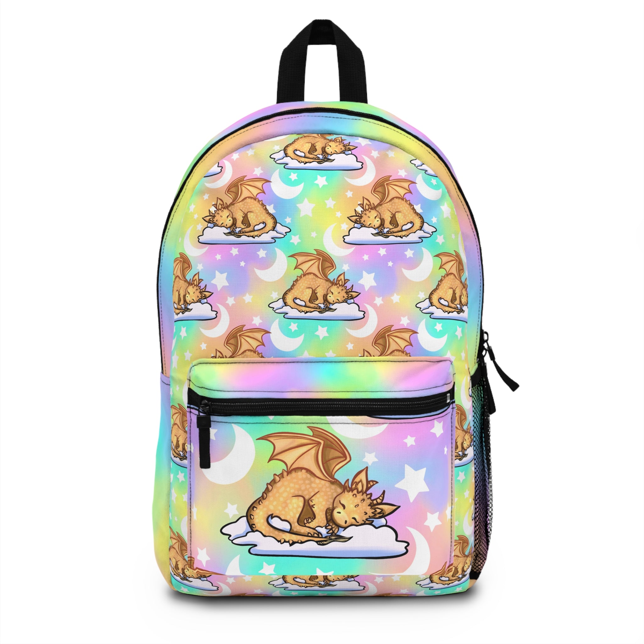 Fantasy Dragon Backpack, Kids School Bag, Cute Rainbow Backpack, Magical Gift, Playful Print, Dragon Lover Accessory
