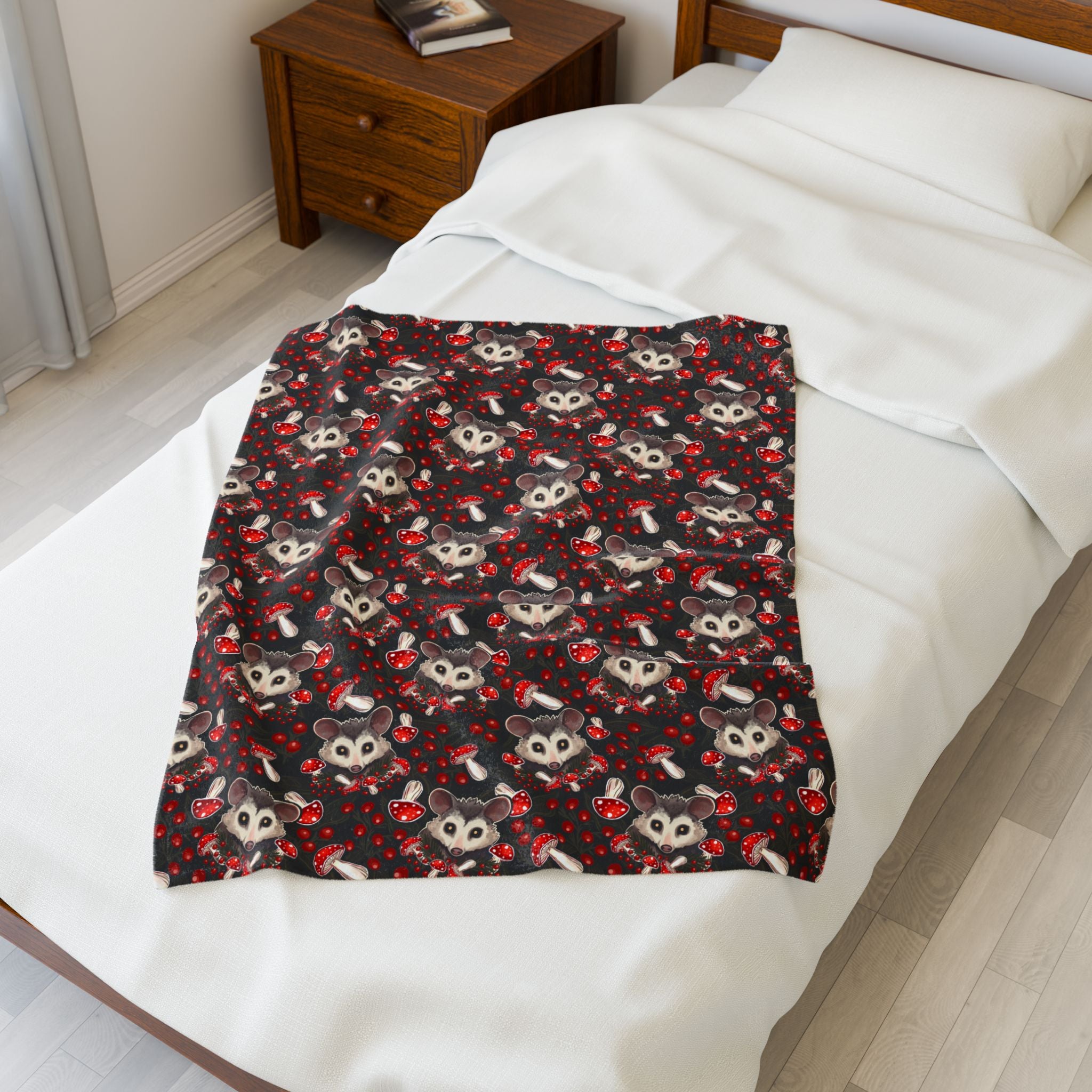 Cottage Possum - Cozy Velveteen Plush Blanket