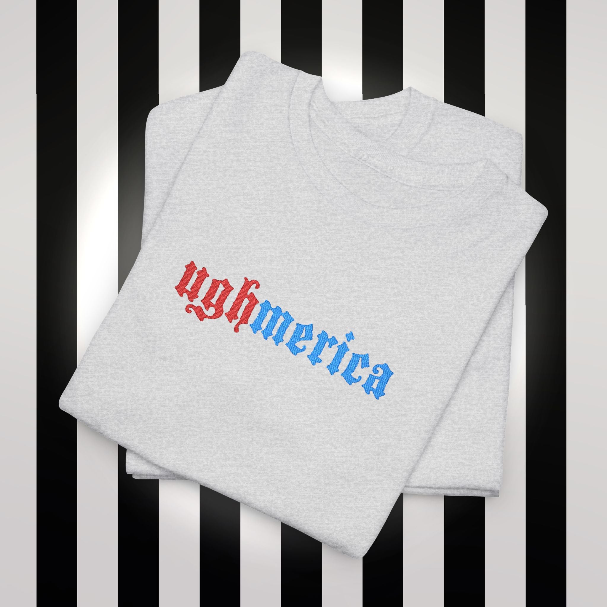 Ughmerica T-Shirt — Distressed Red & Blue Graphic Tee