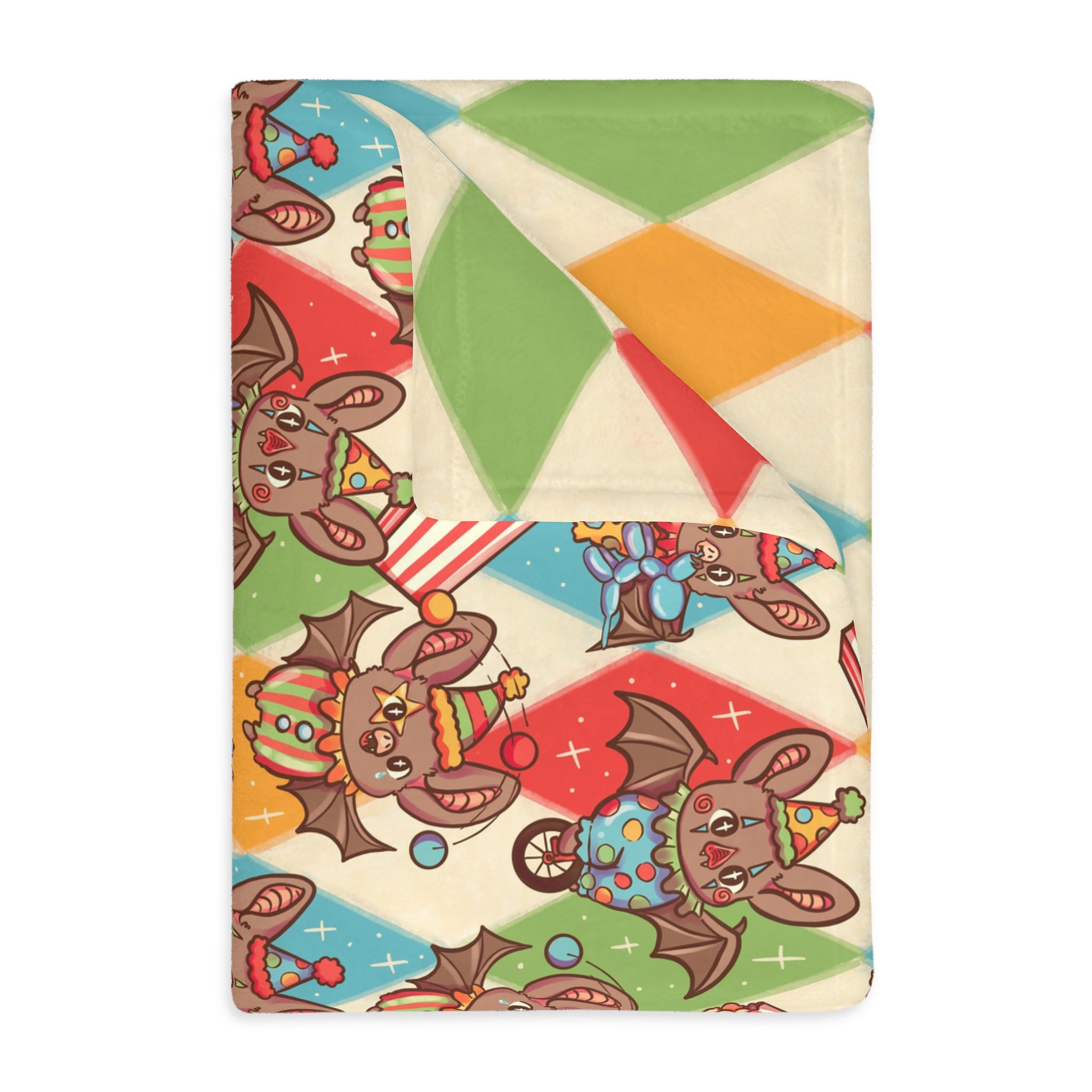 Circus Bats Blanket — Double Sided Reversible Velveteen Throw
