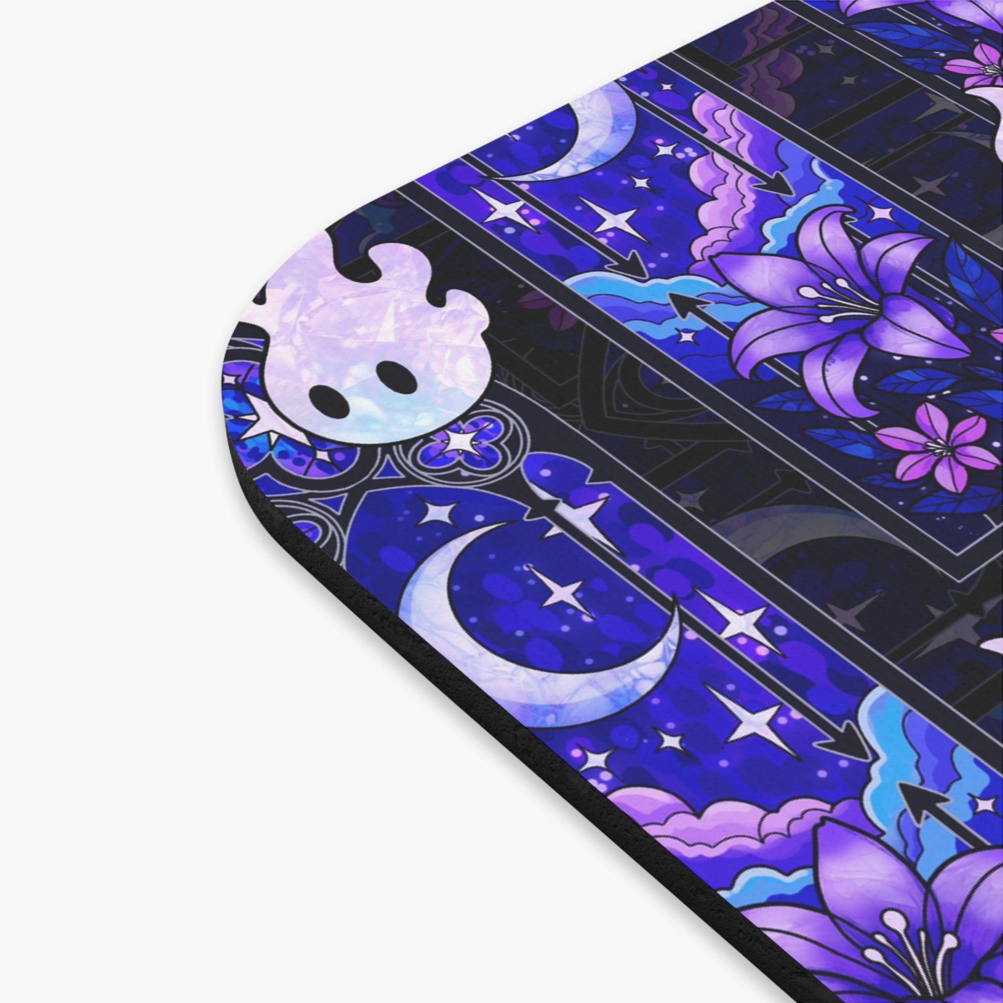 Hex Sprites Mouse Pad — Purple Stained-Glass — Gothic Cathedral Window Mousepad
