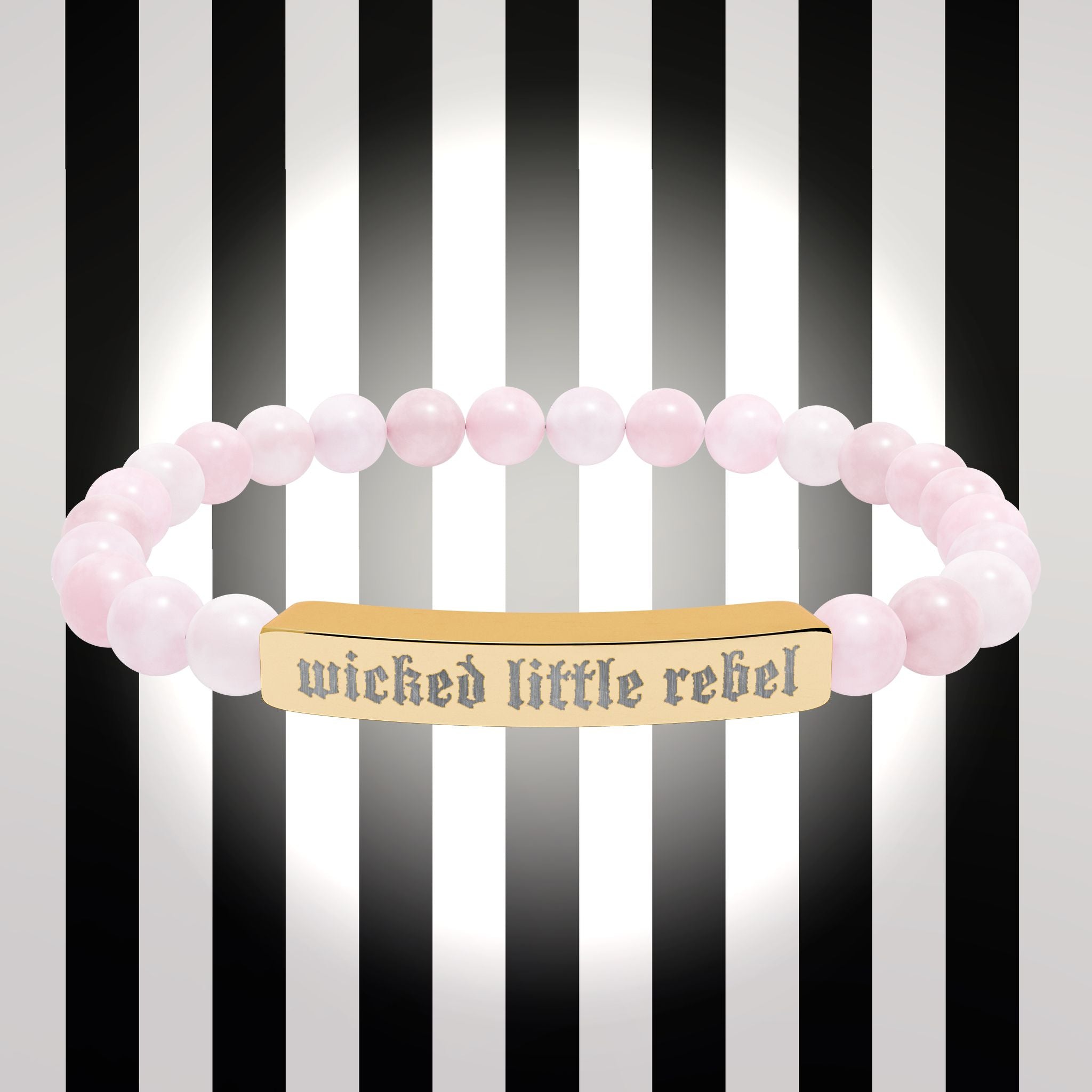 Wicked Little Rebel — Engraved Natural Stone Stretch Bracelet