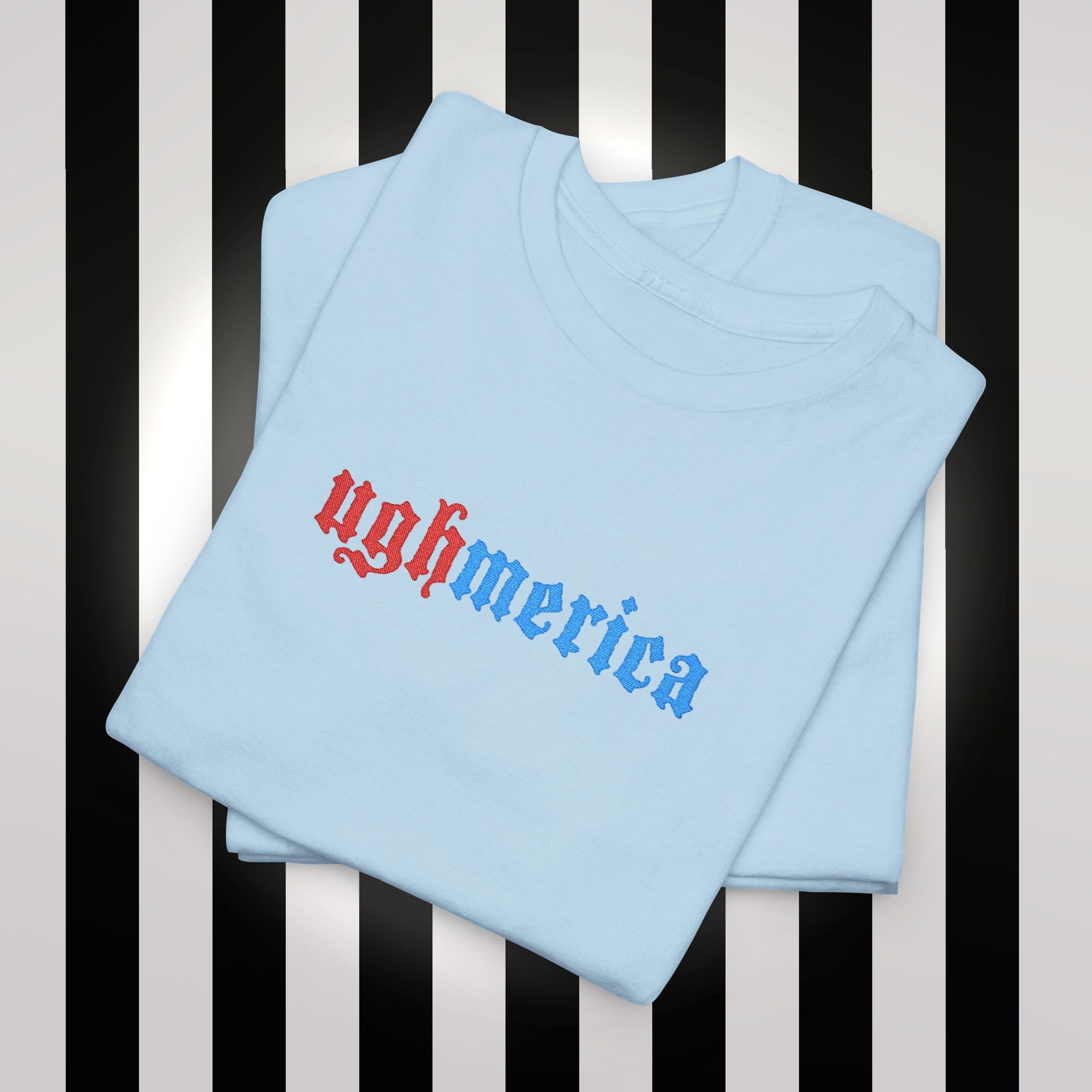 Ughmerica T-Shirt — Distressed Red & Blue Graphic Tee