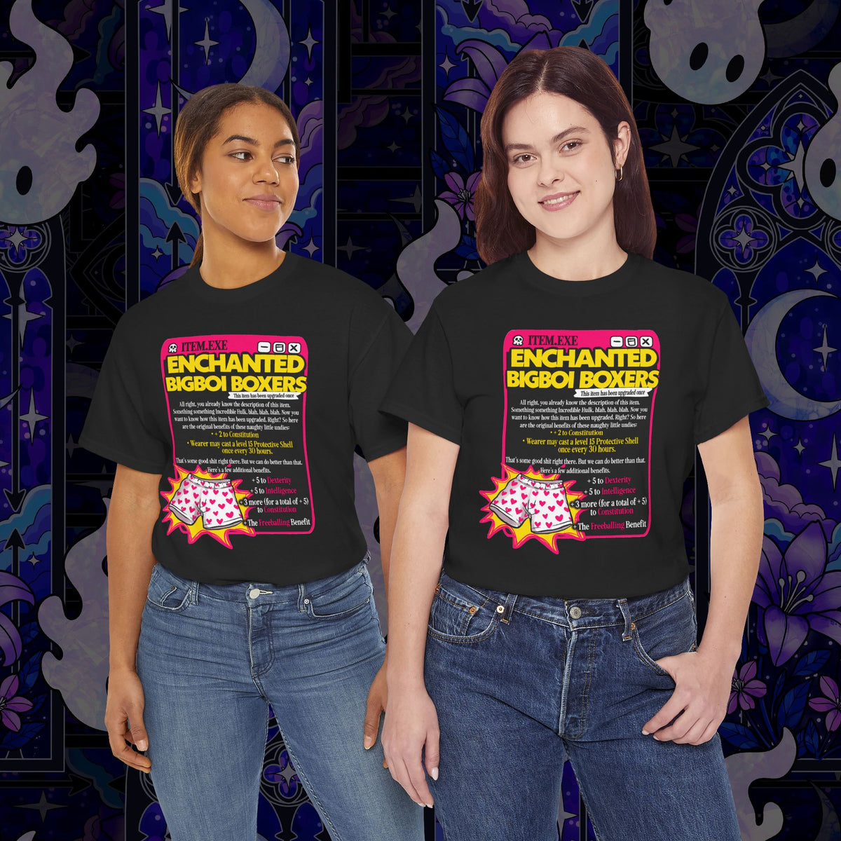 Enchanted Bigboi Boxers Graphic Tee — Freeballing Benefit Novelty Shirt