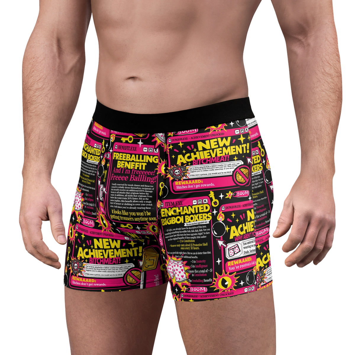 New Achievement Dungeon Crawler Carl Men's Boxer Briefs — Red Heart All-Over Print
