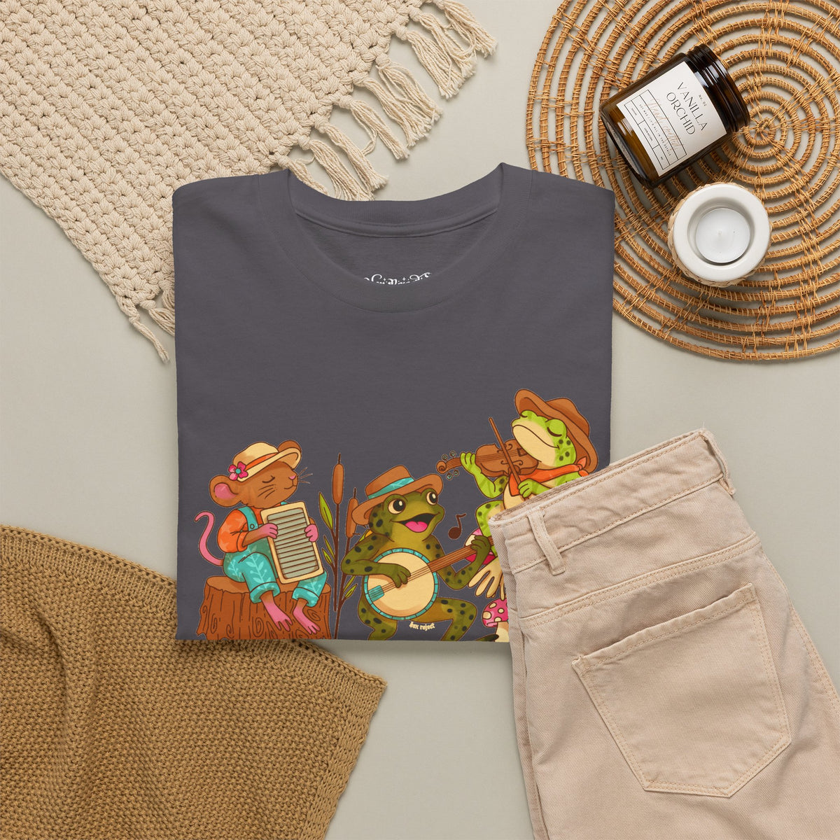 Support Your Local Swamp Band T-Shirt — Cute Frog & Mushroom Band Tee