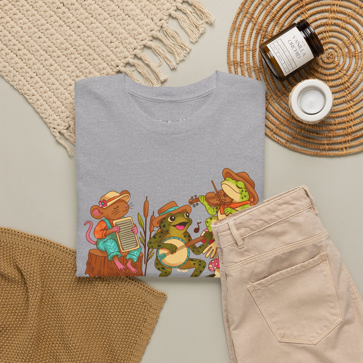 Support Your Local Swamp Band T-Shirt — Cute Frog & Mushroom Band Tee