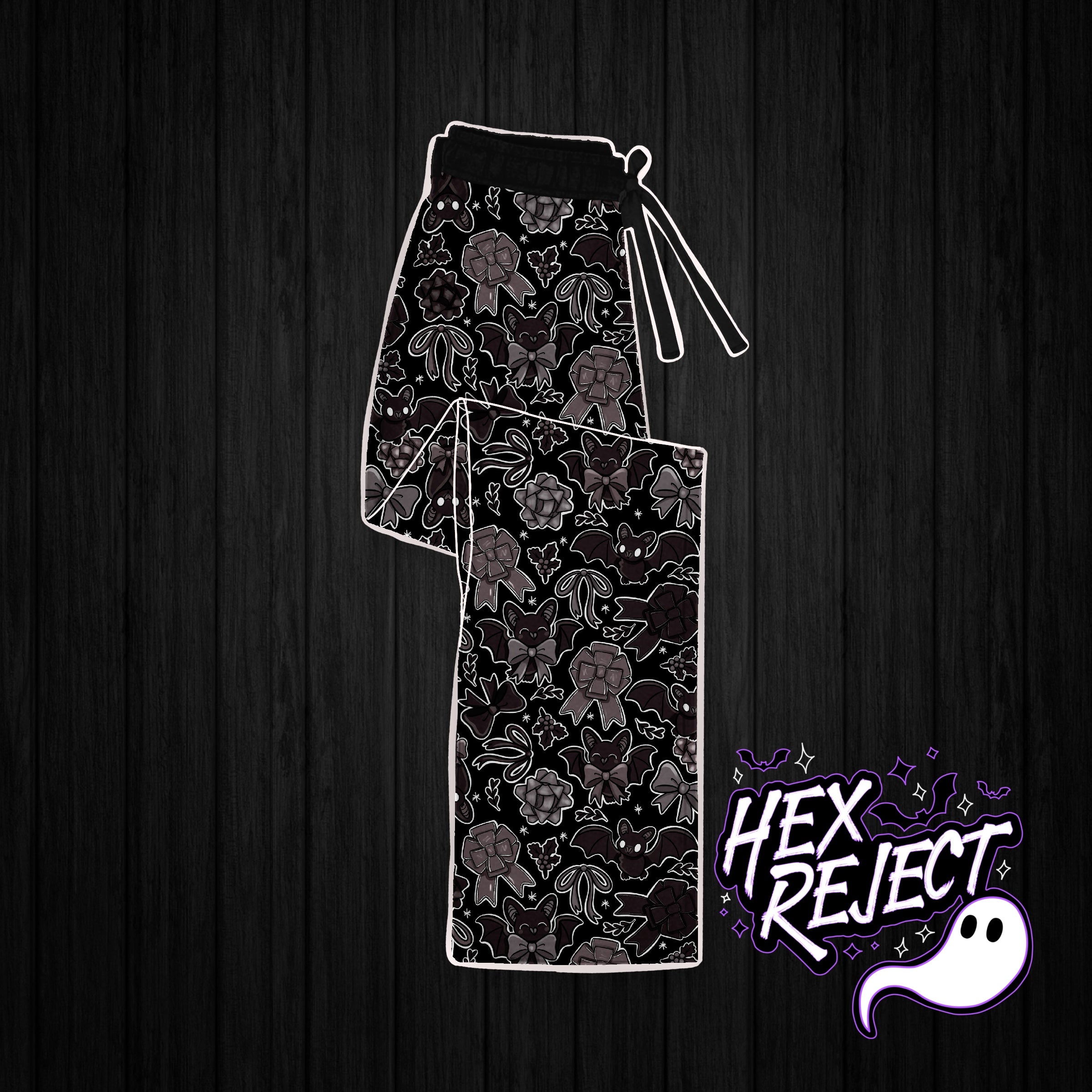Bats & bows relaxed joggers - full print / preorder *arrives by early Nov*